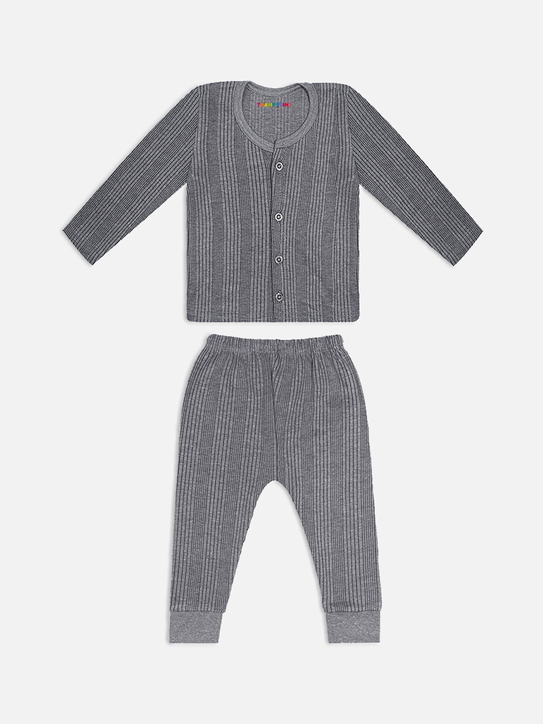 

Trampoline Infants Striped Cotton Thermal Set, Grey