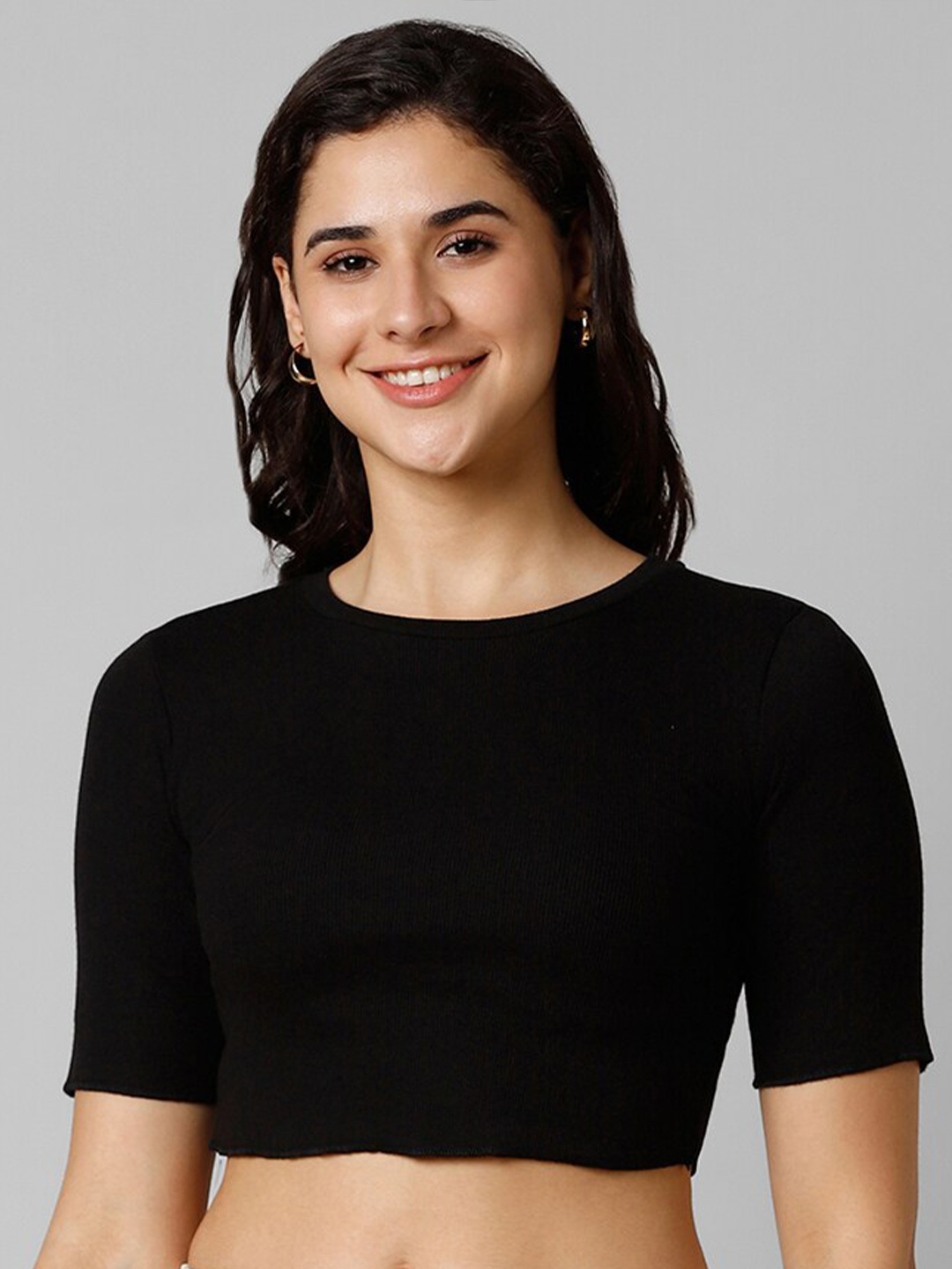 

Pantaloons Fitted Crop Top, Black