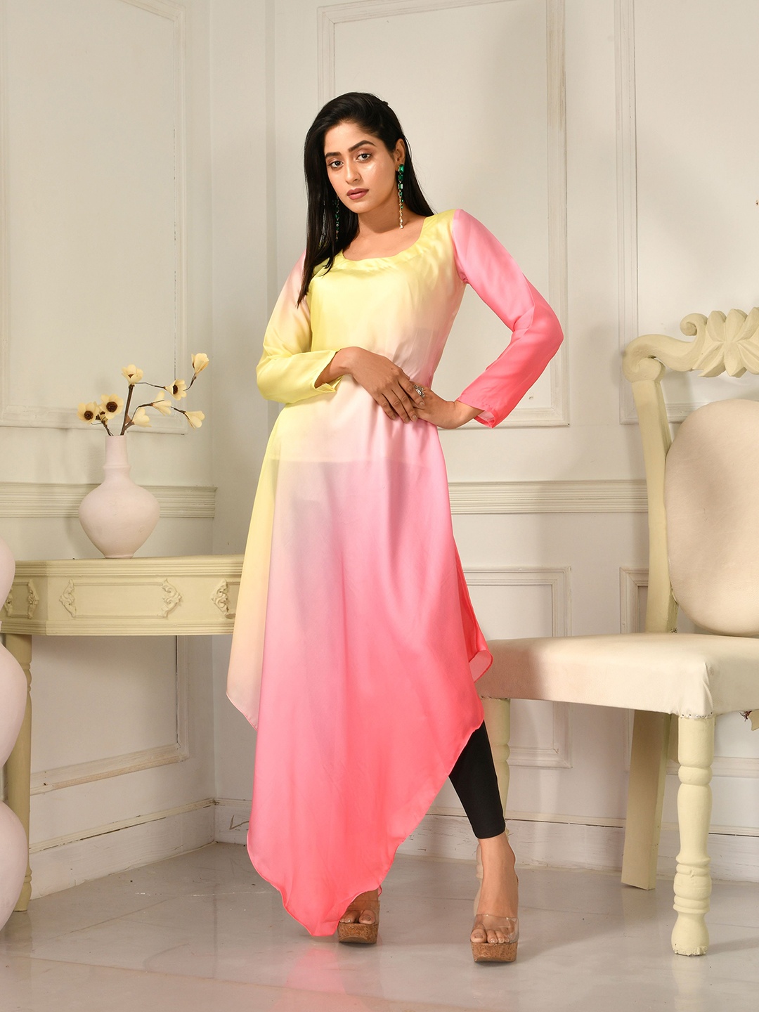 

Disli Silk Straight Kurta, Pink