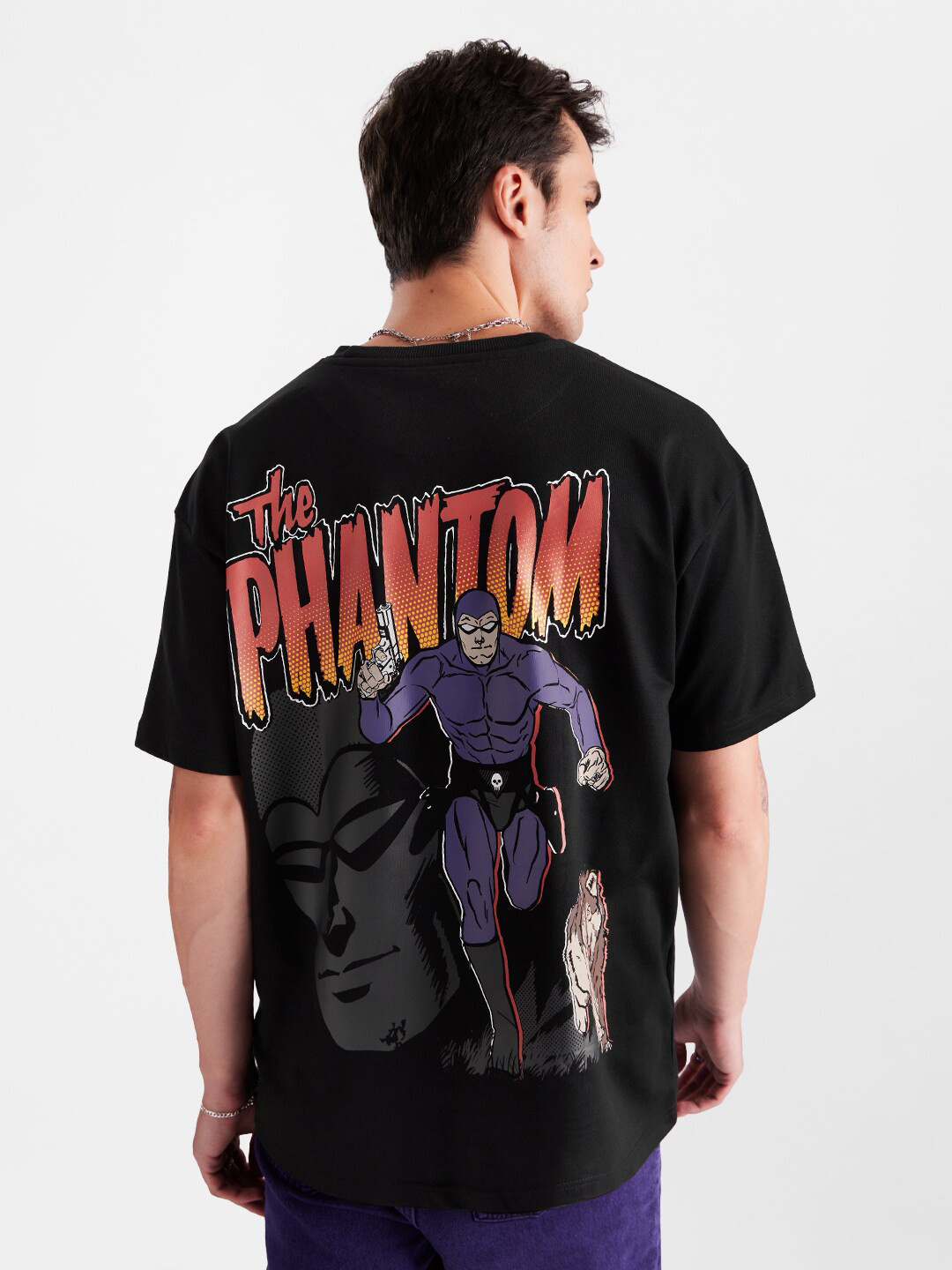 

The Souled Store Superhero Printed Oversized Cotton T-shirt, Black