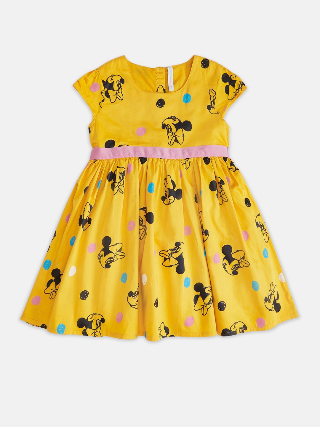 

Pantaloons Junior Girls Minnie Mouse Printed Cotton Fit & Flare Dress, Yellow