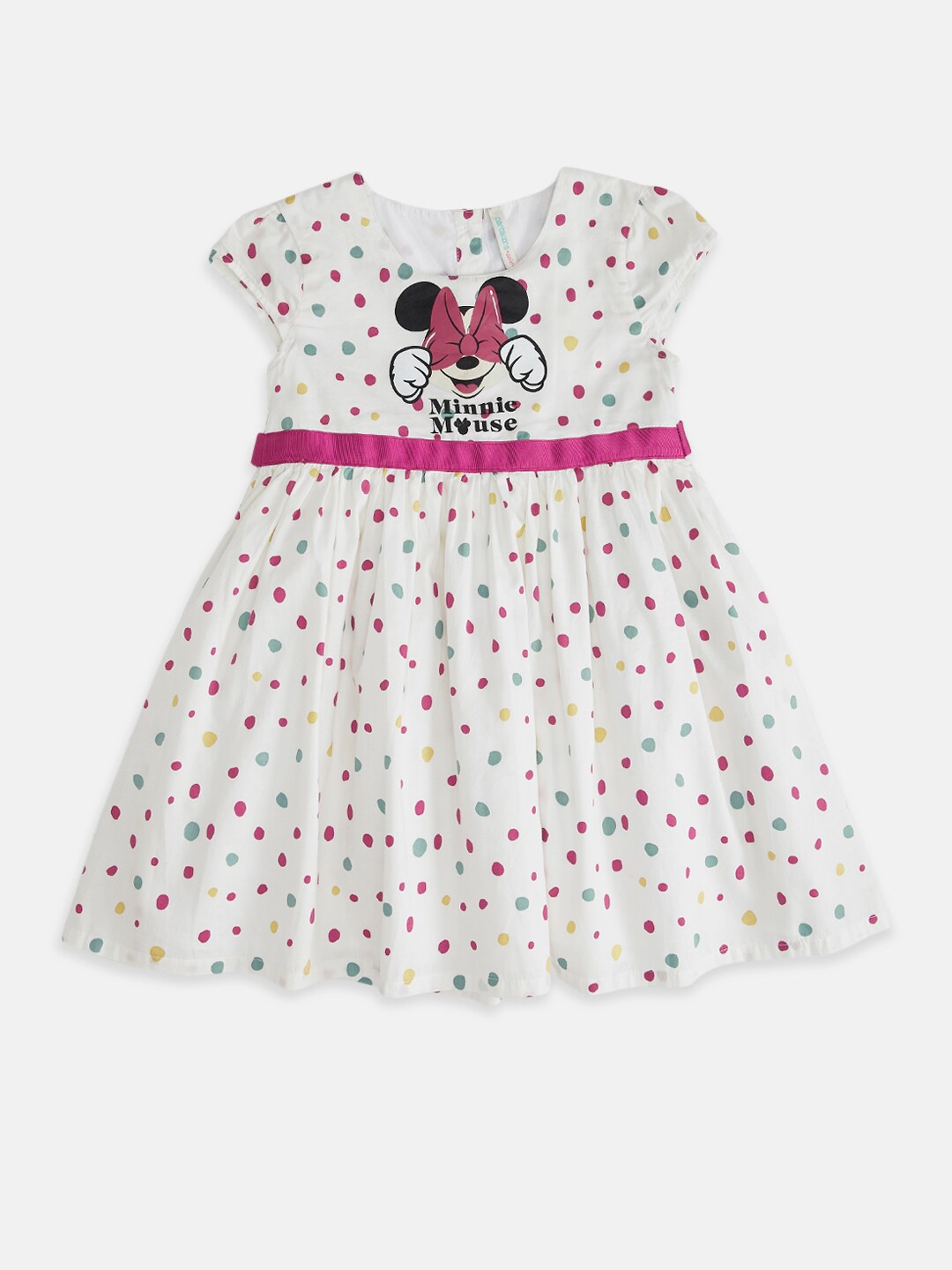 

Pantaloons Junior Girls Minnie Mouse Printed Cotton Fit & Flare Dress, White