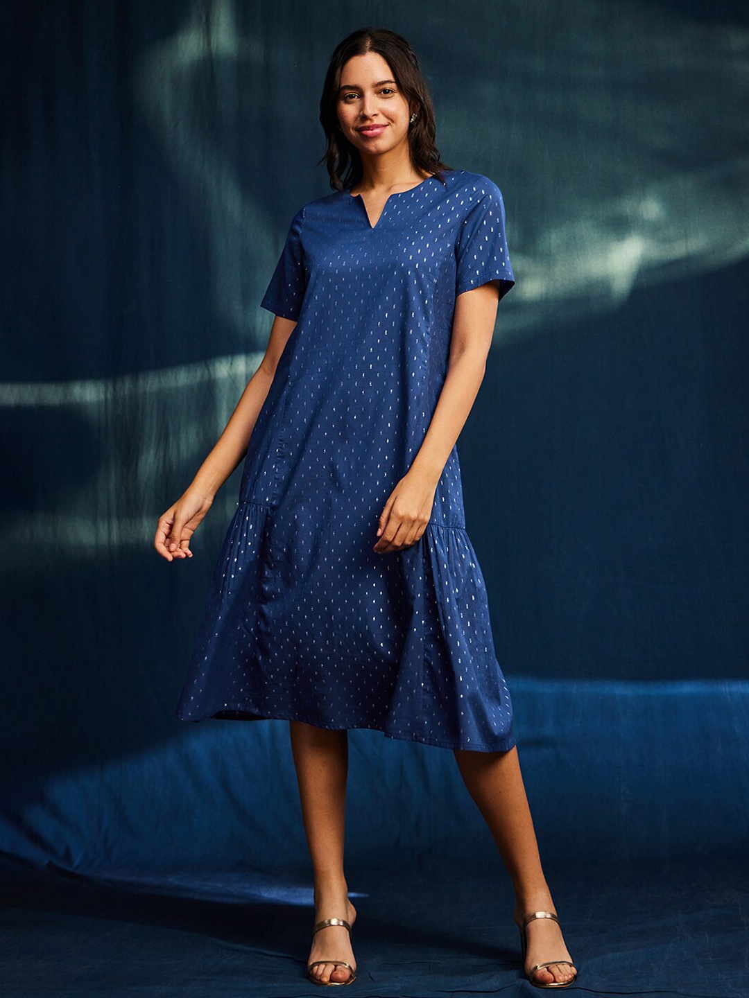 

Pink Fort Blue A-Line Dress