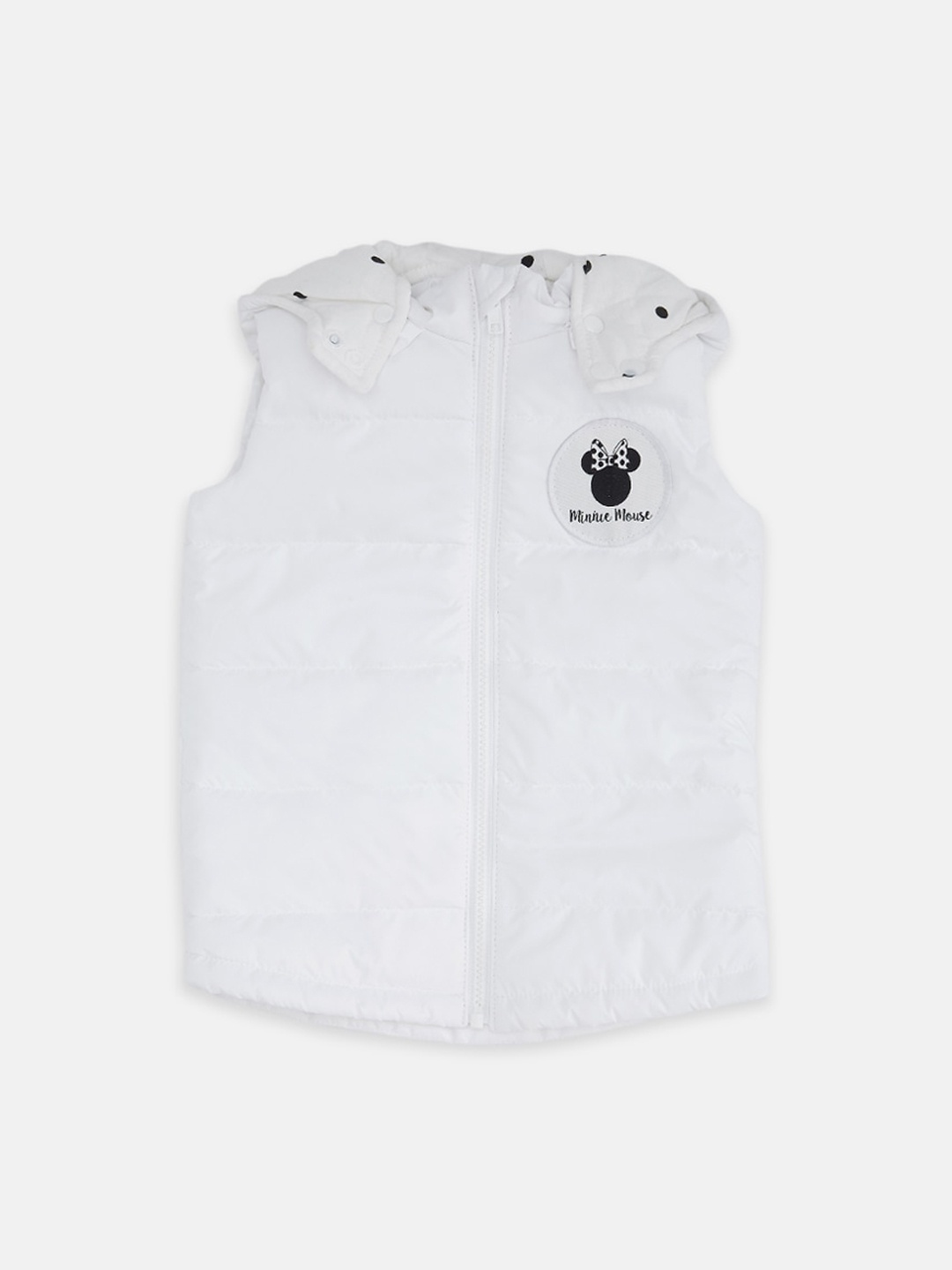 

Pantaloons Junior Girls Hooded Sleeveless Puffer Jacket, White