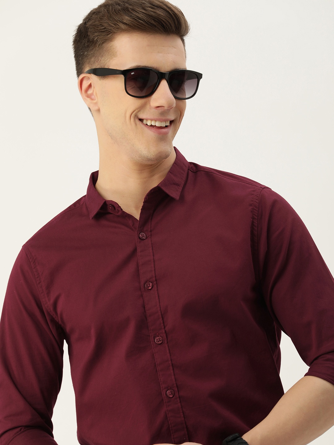 

Harvard Men Opaque Cotton Casual Shirt, Maroon