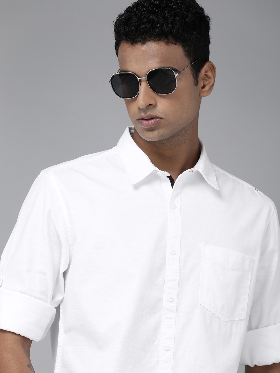 

The Roadster Life Co. Pure Cotton Casual Shirt, White