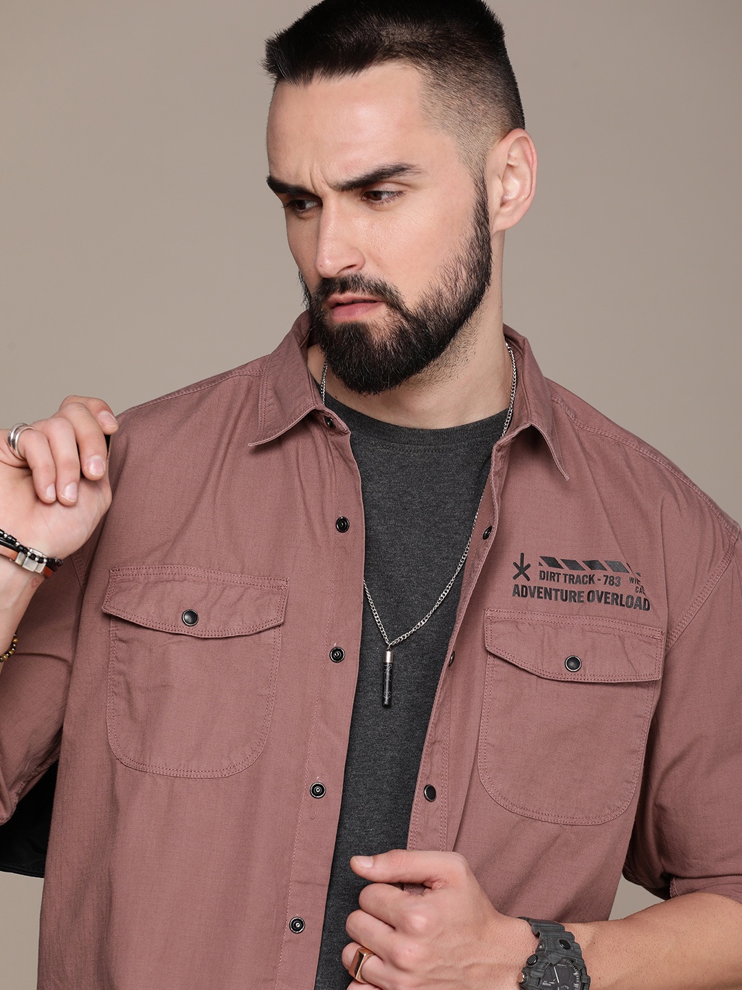 

The Roadster Life Co. Pure Cotton Casual Shirt, Mauve