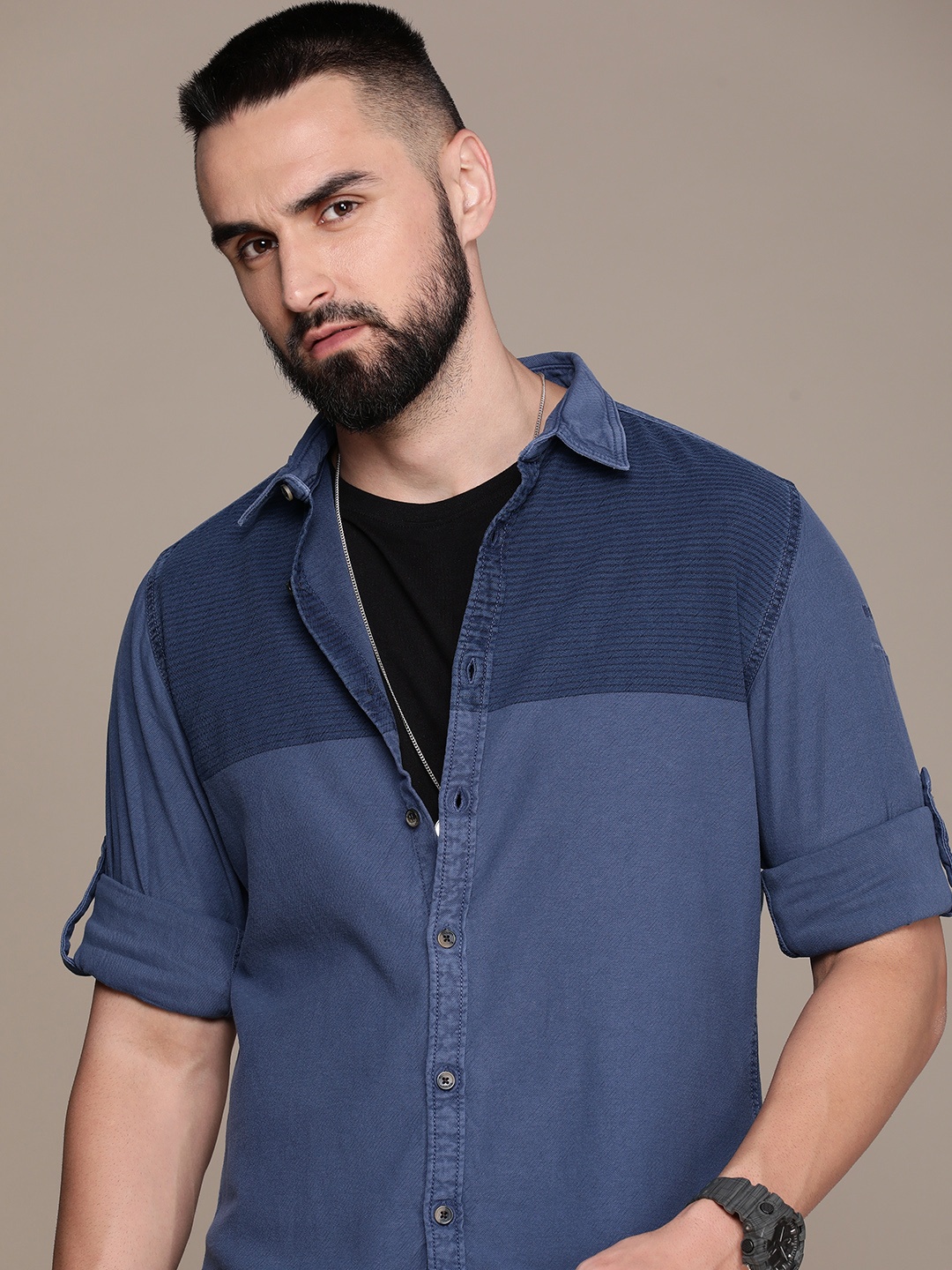 

The Roadster Life Co. Pure Cotton Casual Shirt, Blue
