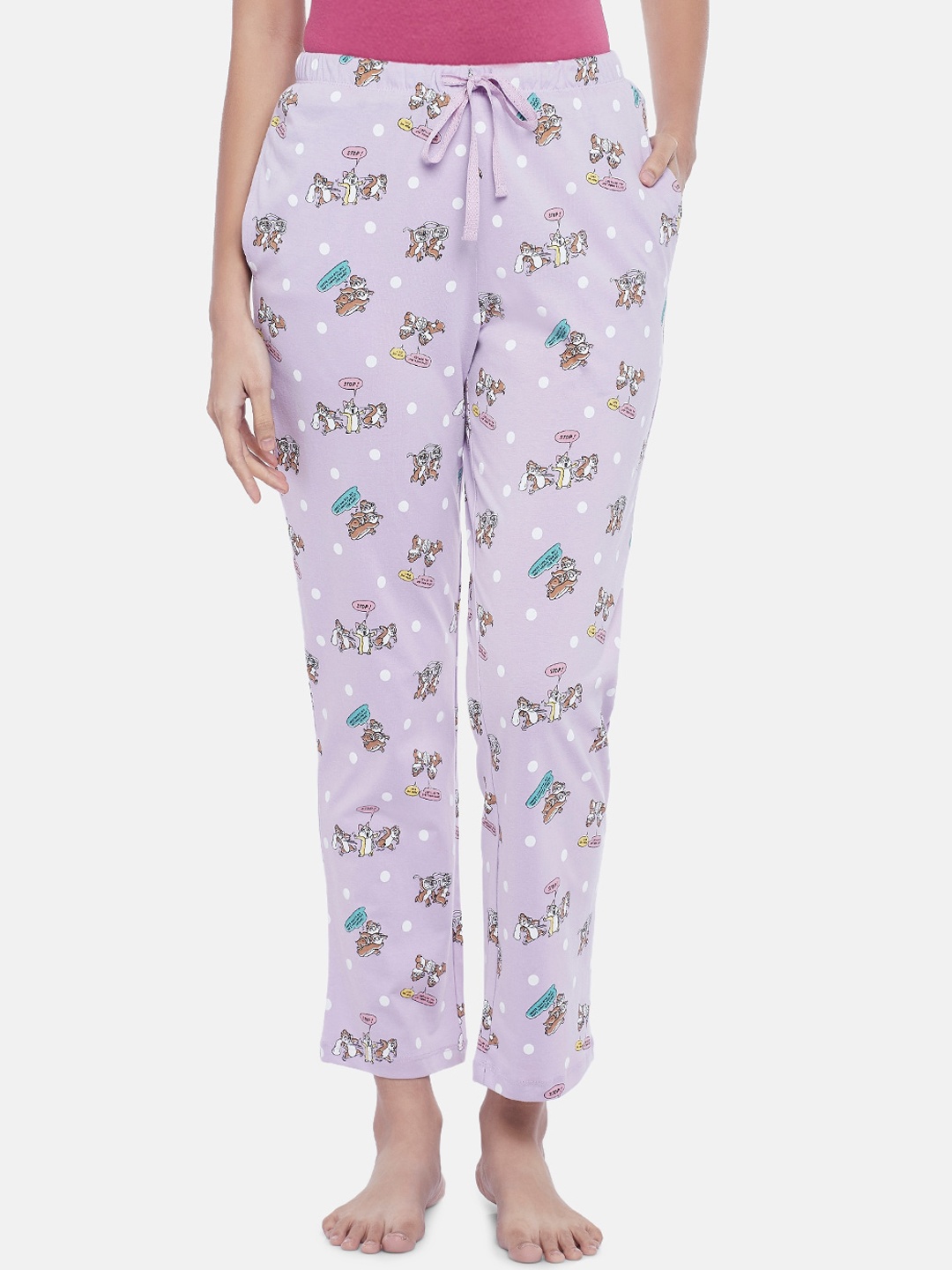 

Dreamz by Pantaloons Women Printed Cotton Lounge Pants, Purple