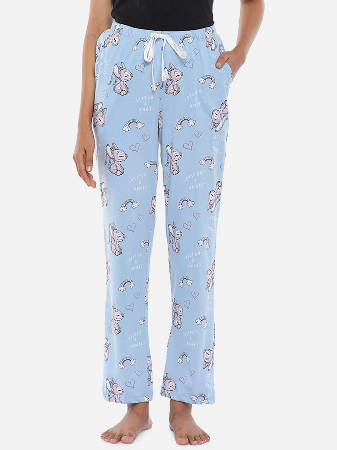 

Dreamz by Pantaloons Women Printed Cotton Lounge Pants, Blue