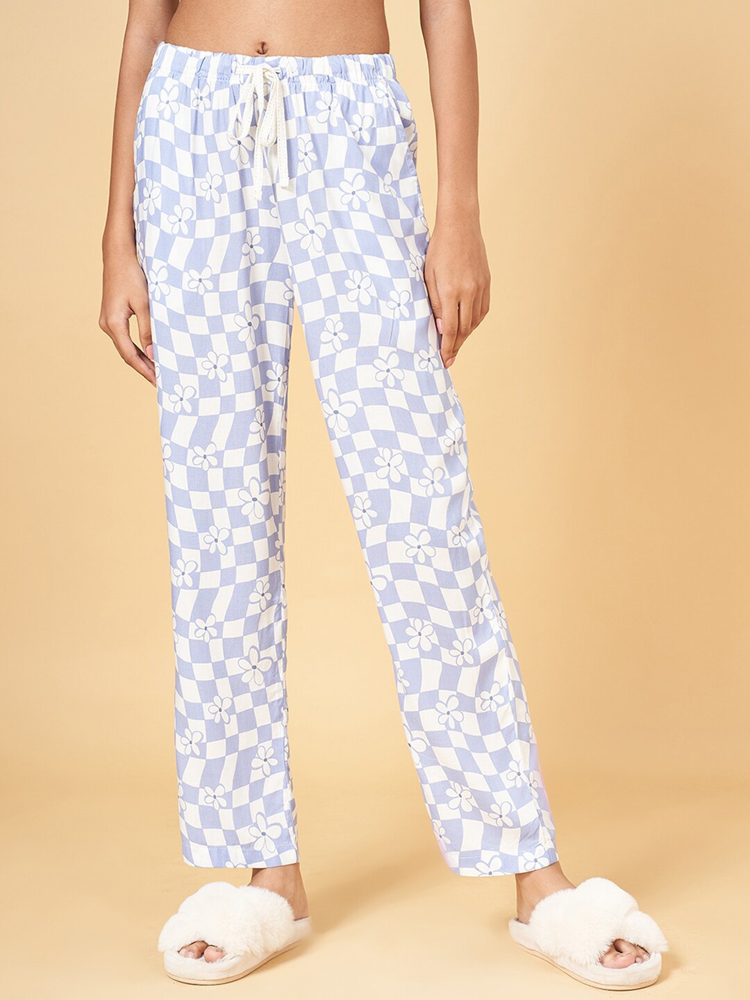 

Dreamz by Pantaloons Women Printed Lounge Pants, Blue