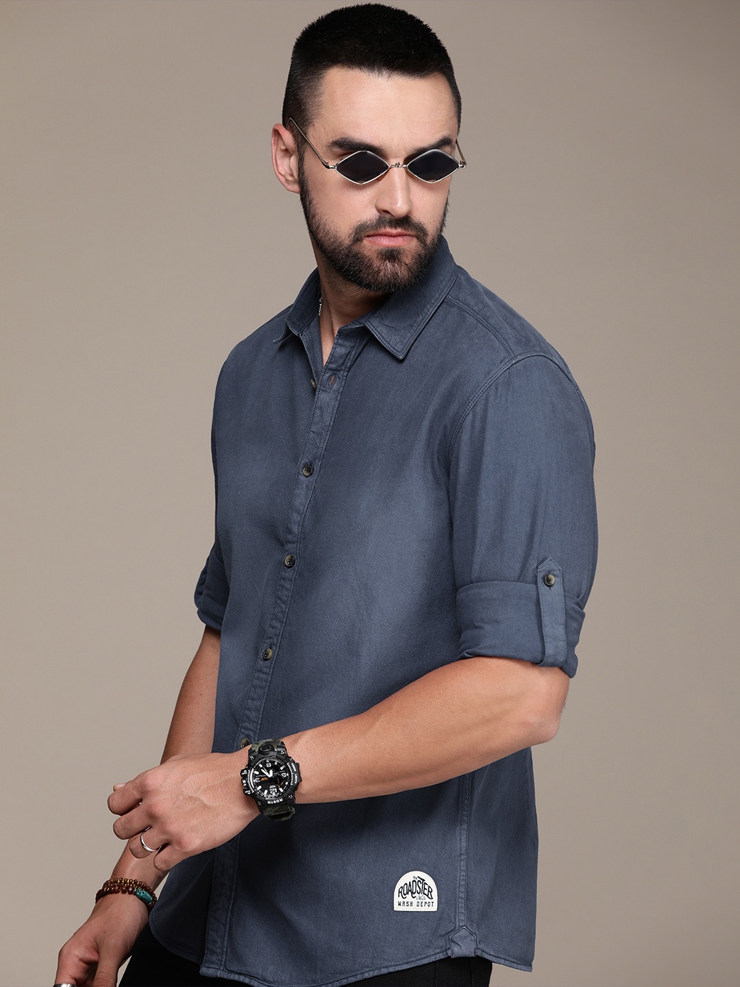 

The Roadster Lifestyle Co. Men Pure Cotton Casual Shirt, Blue