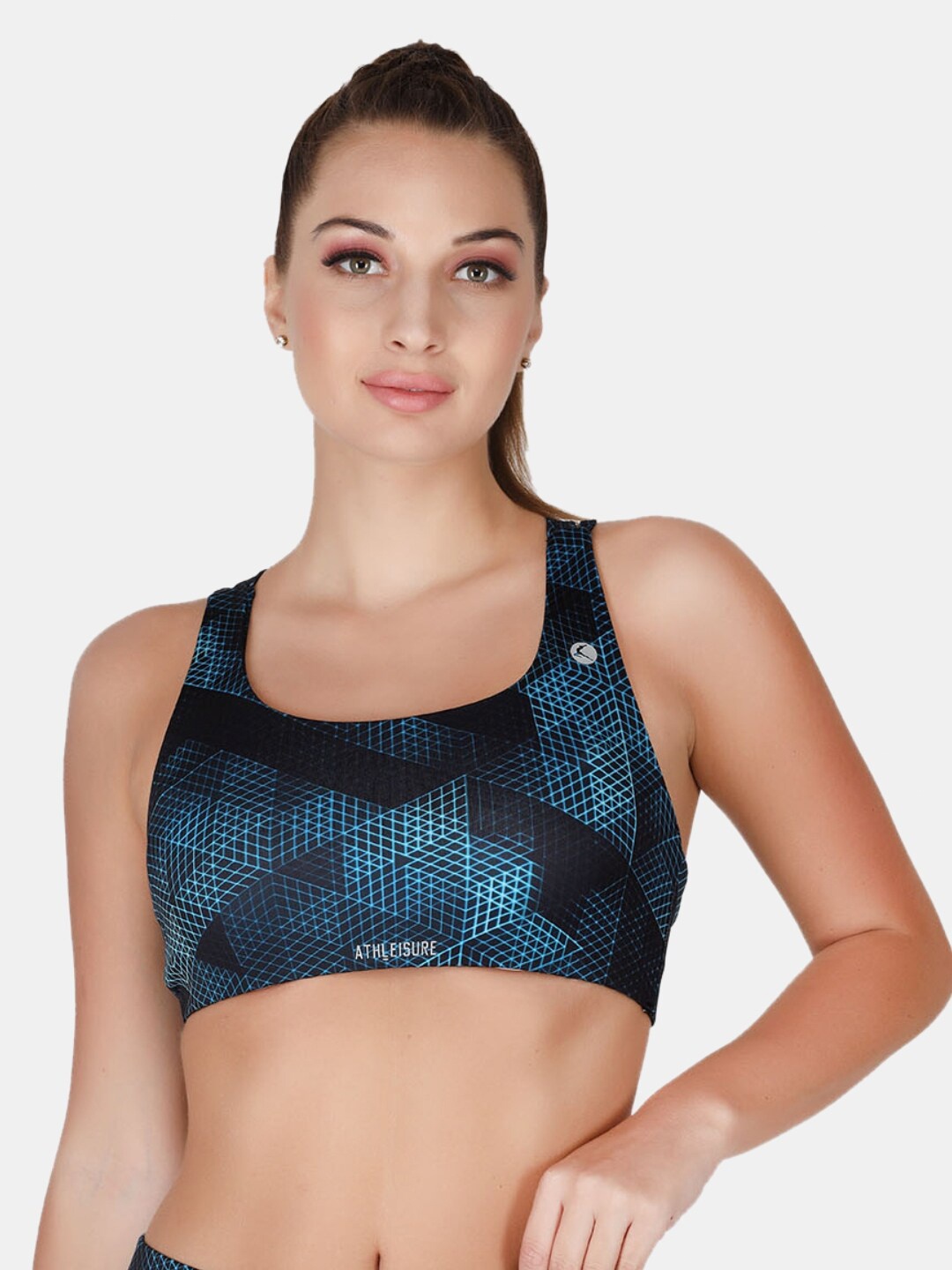 

Lovable Sport Printed Non-Wired Non-Padded Seamless Yoga Workout Bra With All Day Comfort, Navy blue