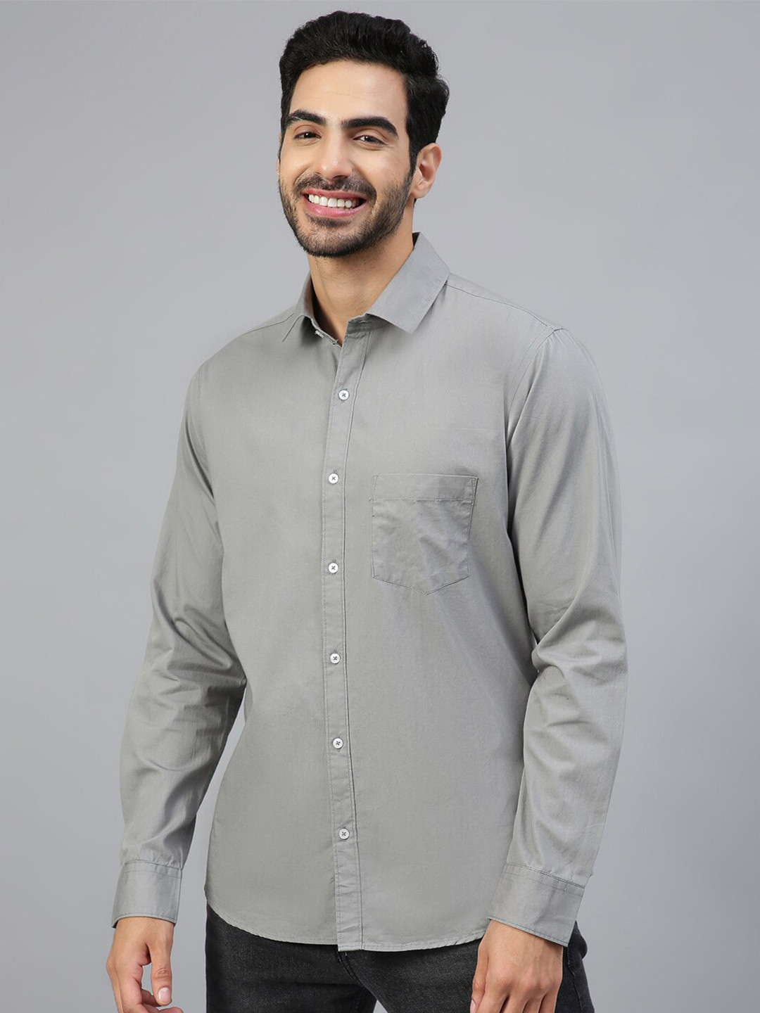 

FTX Standard Fit Pure Cotton Casual Shirt, Grey