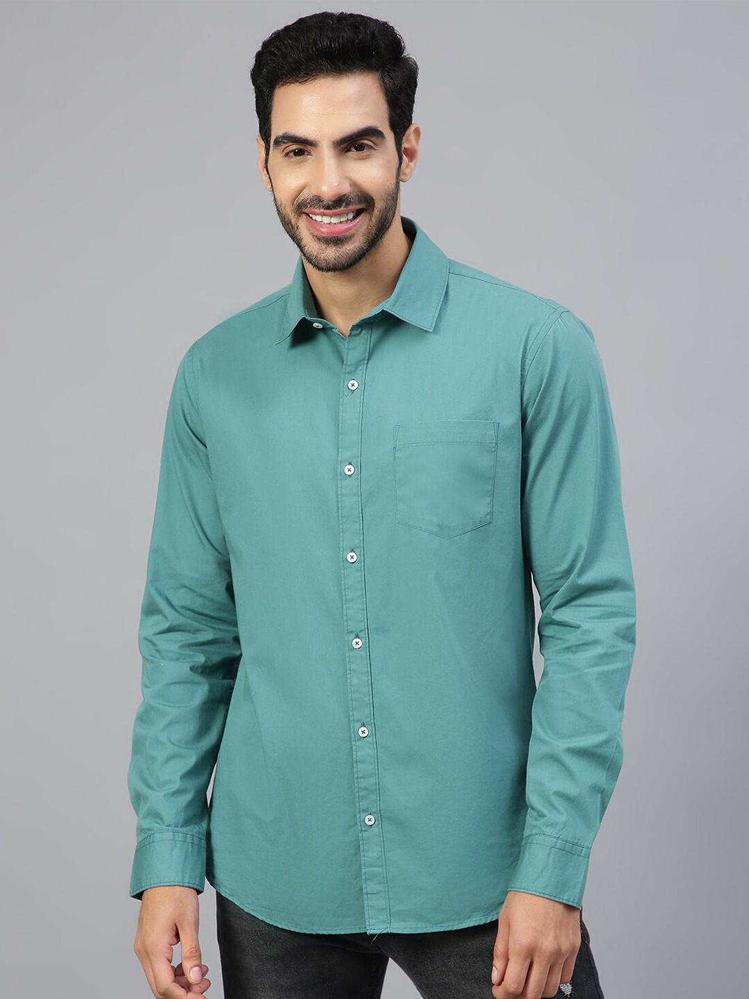 

FTX Standard Fit Pure Cotton Casual Shirt, Green