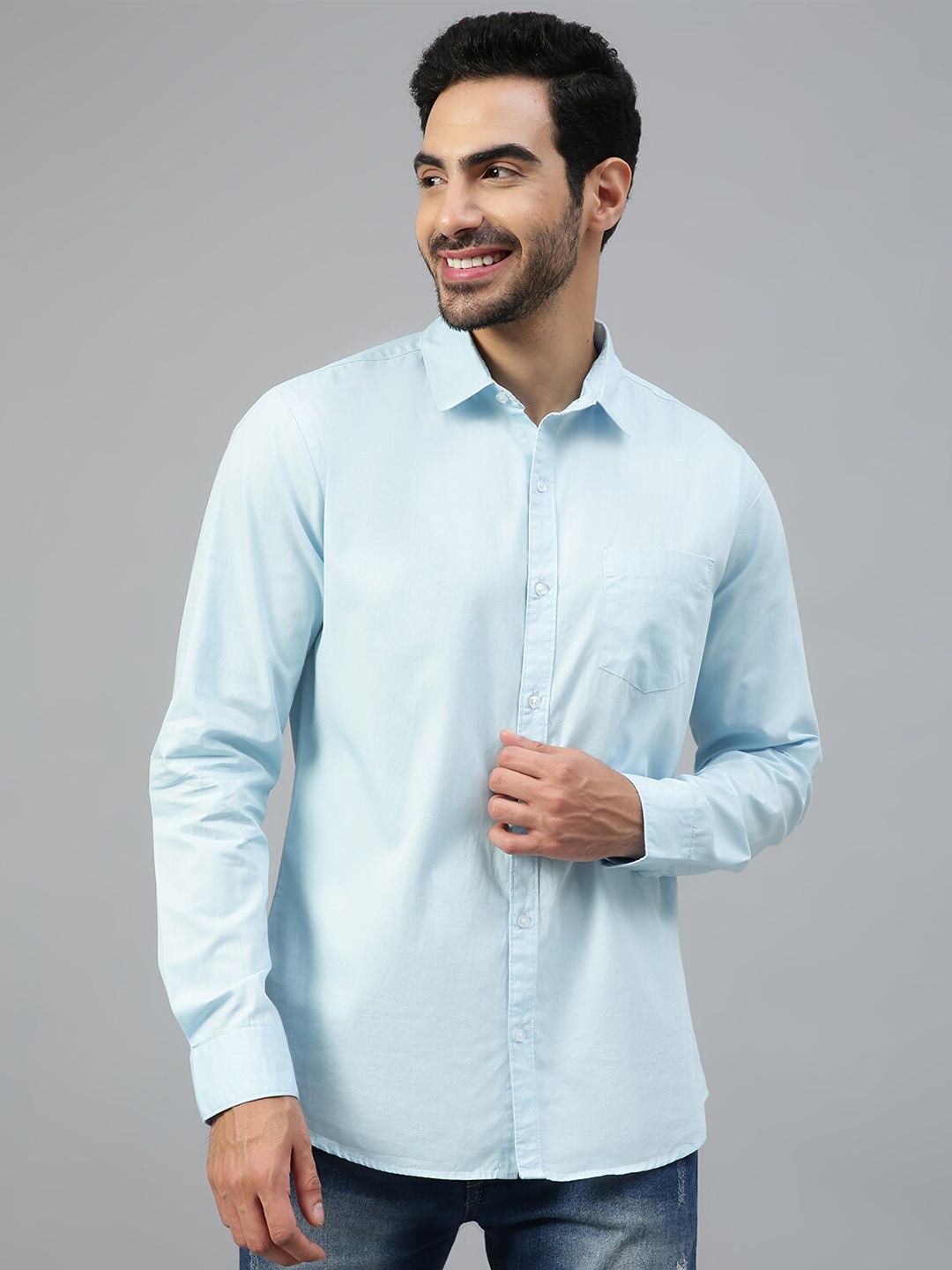 

FTX Standard Fit Pure Cotton Casual Shirt, Blue