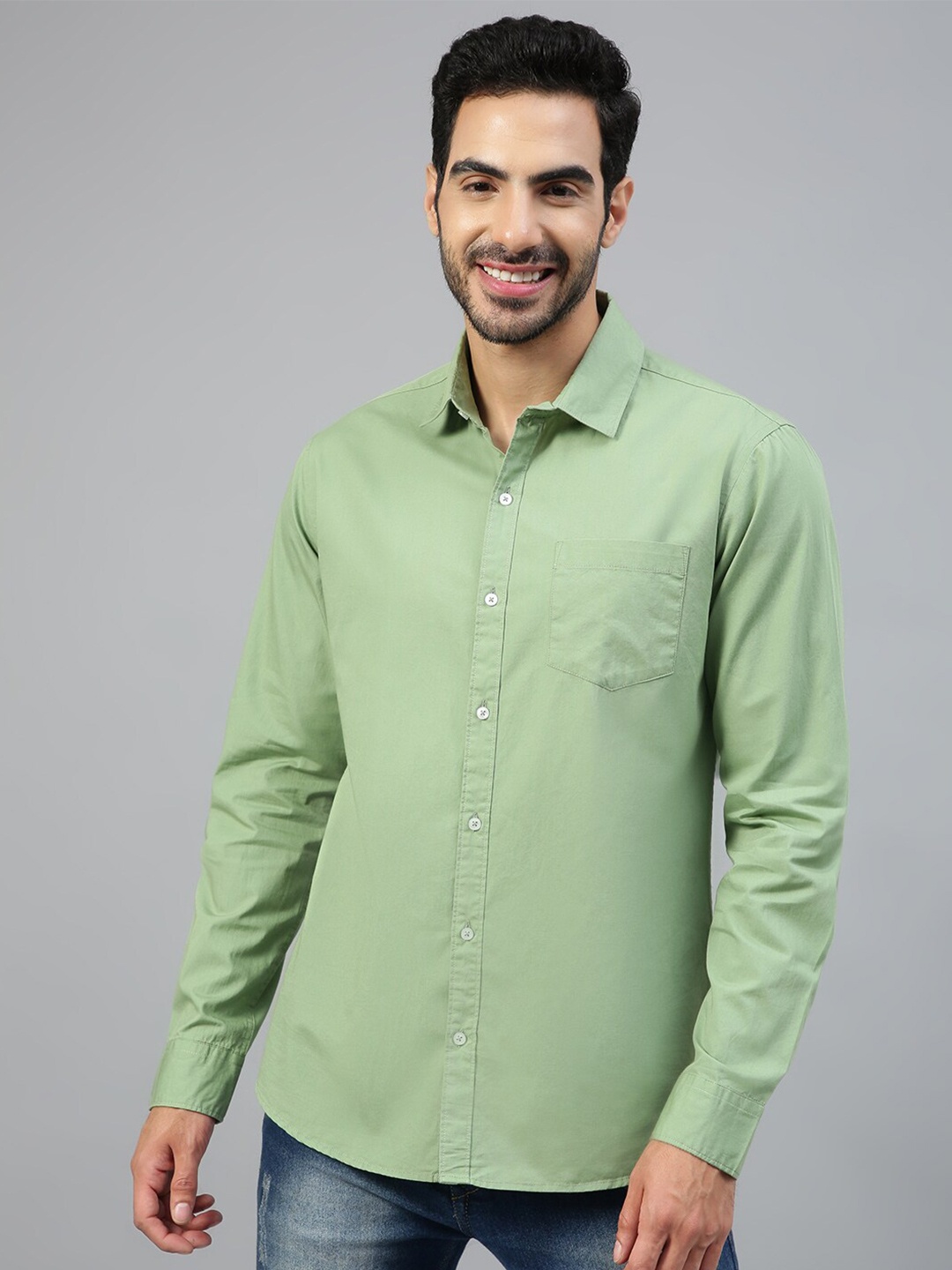 

FTX Standard Fit Pure Cotton Casual Shirt, Green