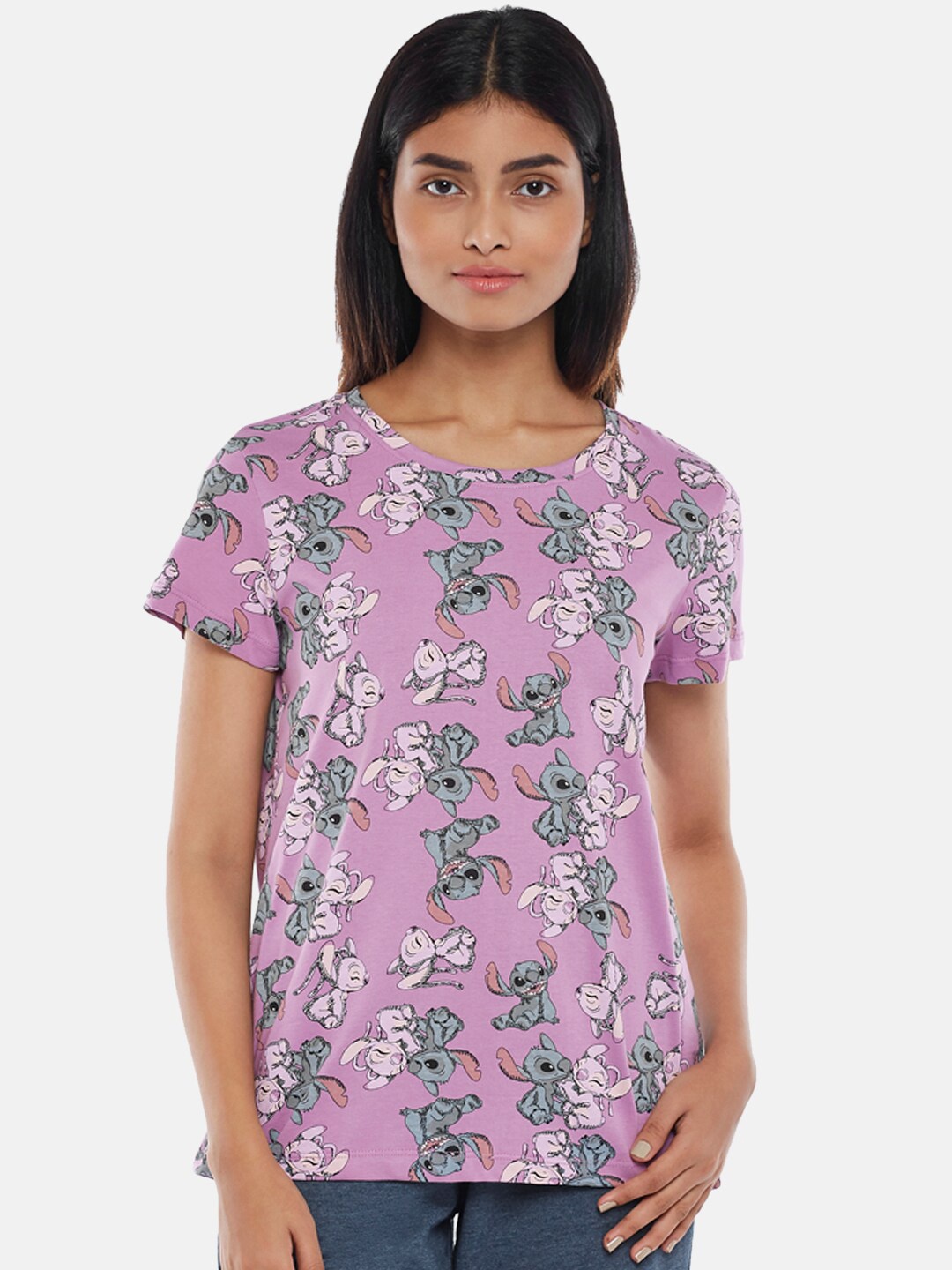 

Dreamz by Pantaloons Printed Cotton Lounge T-Shirt, Purple