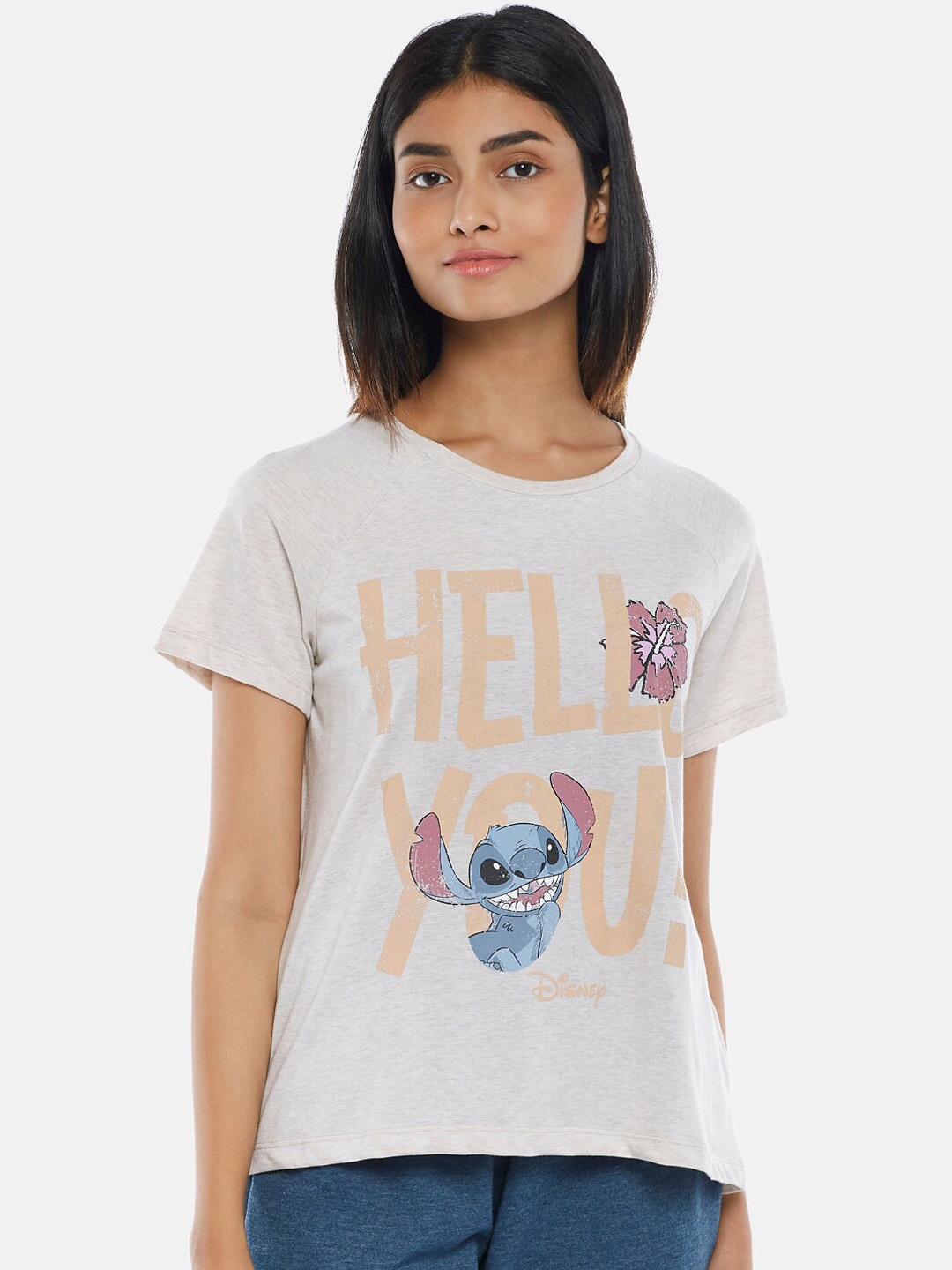 

Dreamz by Pantaloons Printed Cotton Lounge T-Shirt, Off white