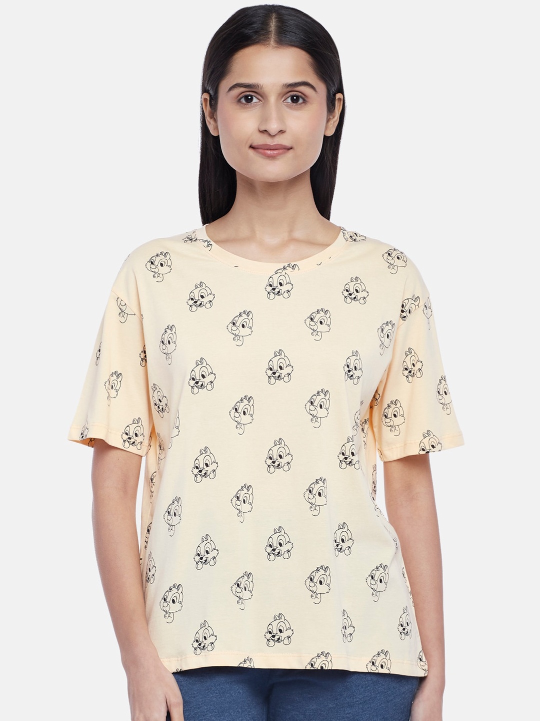 

Dreamz by Pantaloons Printed Cotton Lounge T-Shirt, Pink