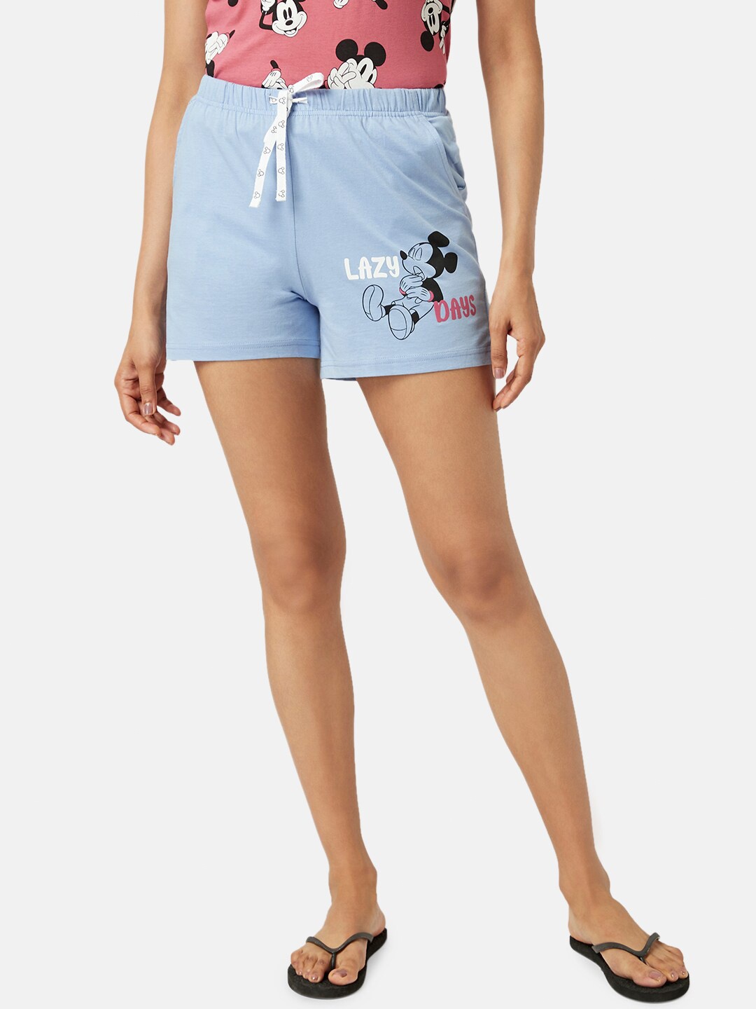 

Dreamz by Pantaloons Women Printed Lounge Shorts, Blue