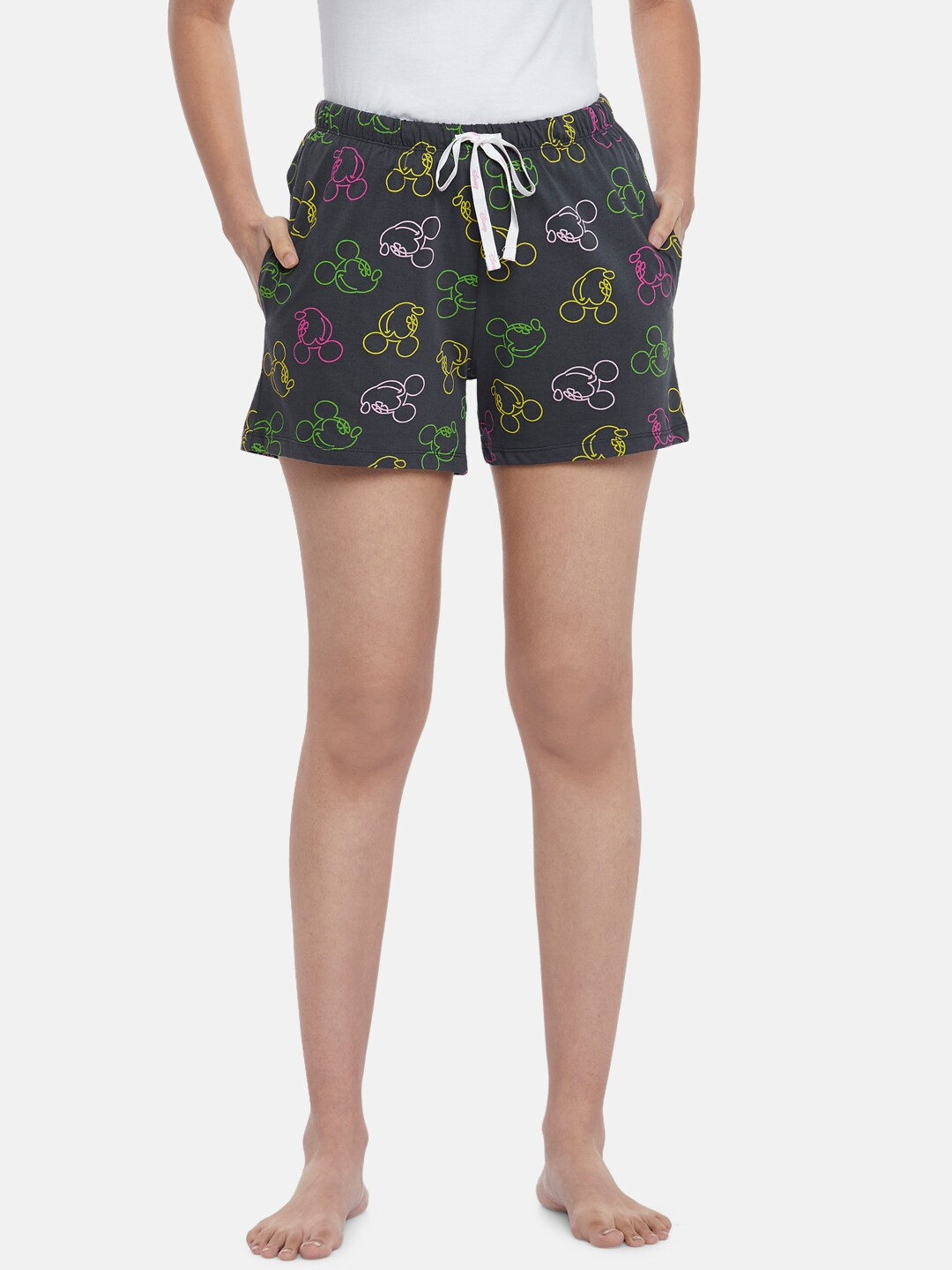

Dreamz by Pantaloons Women Printed Lounge Shorts, Black