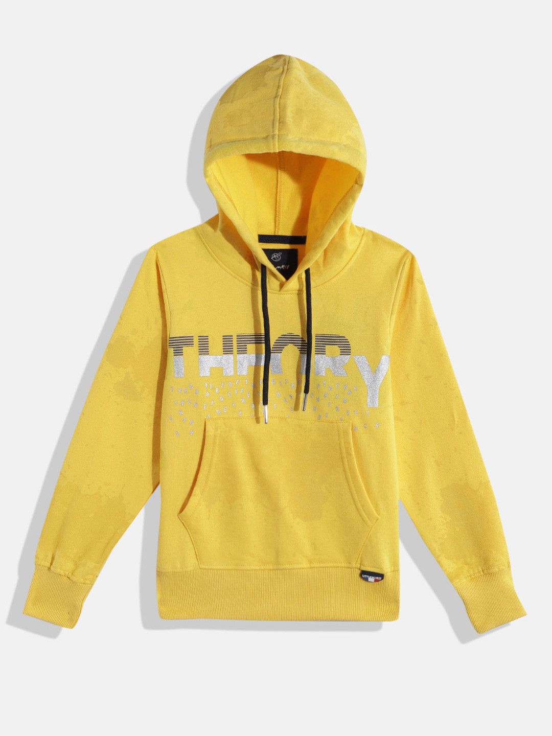

Little Marco Boys Typography Printed Hooded Sweatshirt, Yellow