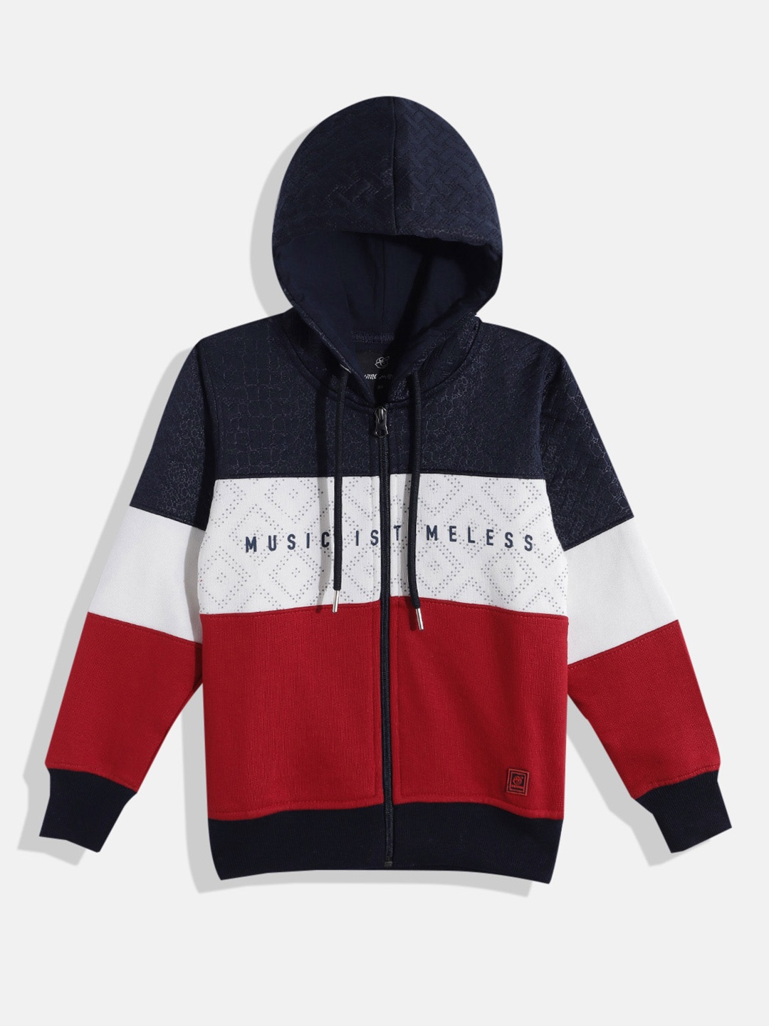 

Little Marco Boys Striped Hooded Sweatshirt, Red
