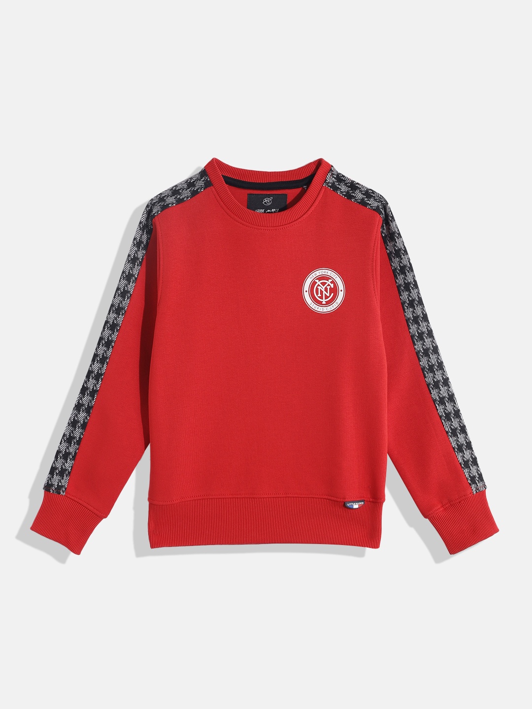 

Little Marco Boys Typography Printed Detail Sweatshirt, Red