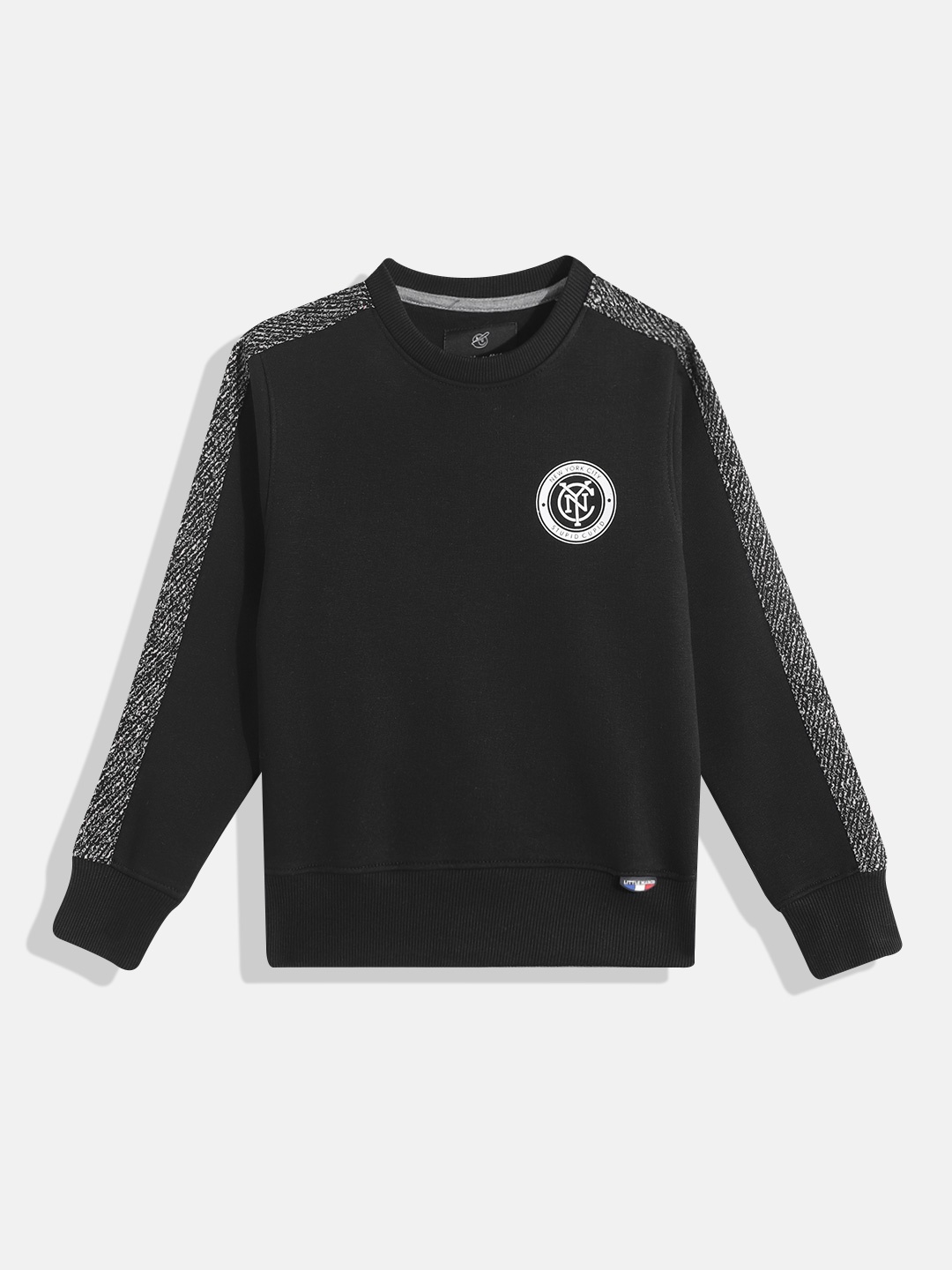 

Little Marco Boys Typography Printed Detail Sweatshirt, Black