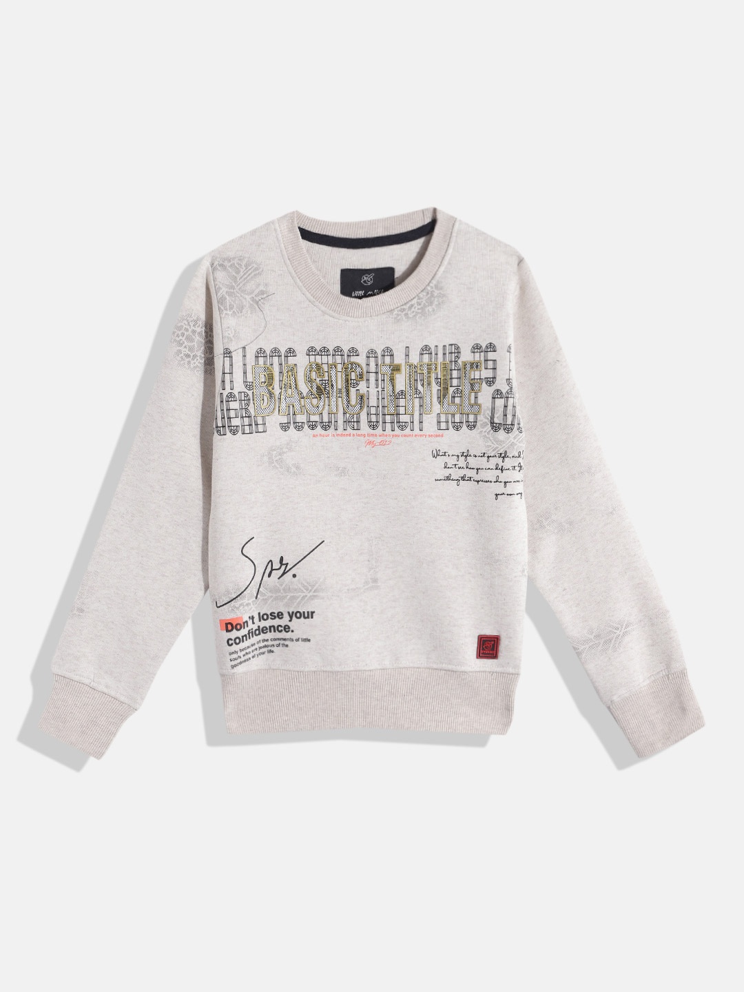 

Little Marco Boys Typography Printed Sweatshirt, Off white