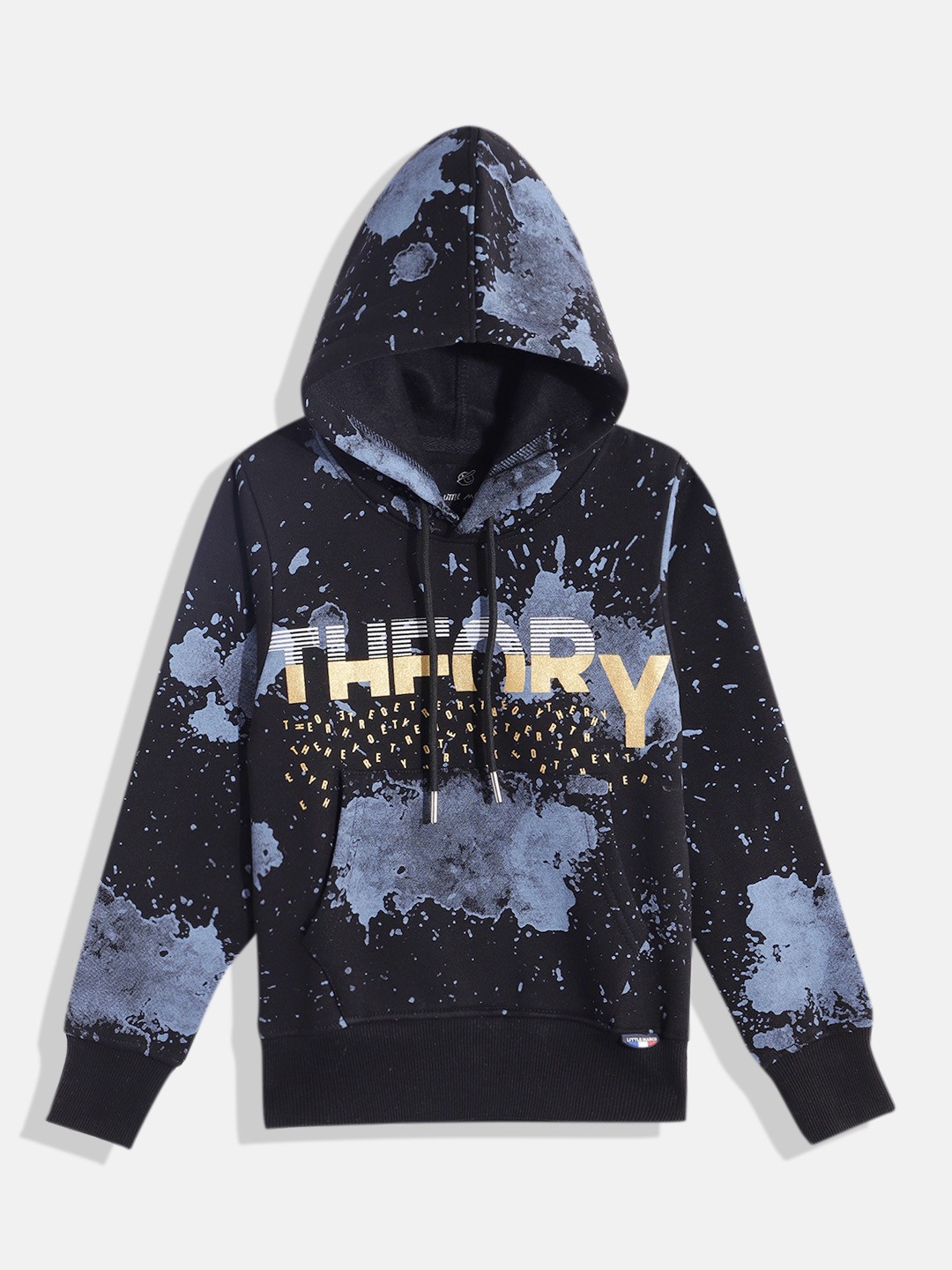 

Little Marco Boys Abstract Printed Hooded Sweatshirt, Black