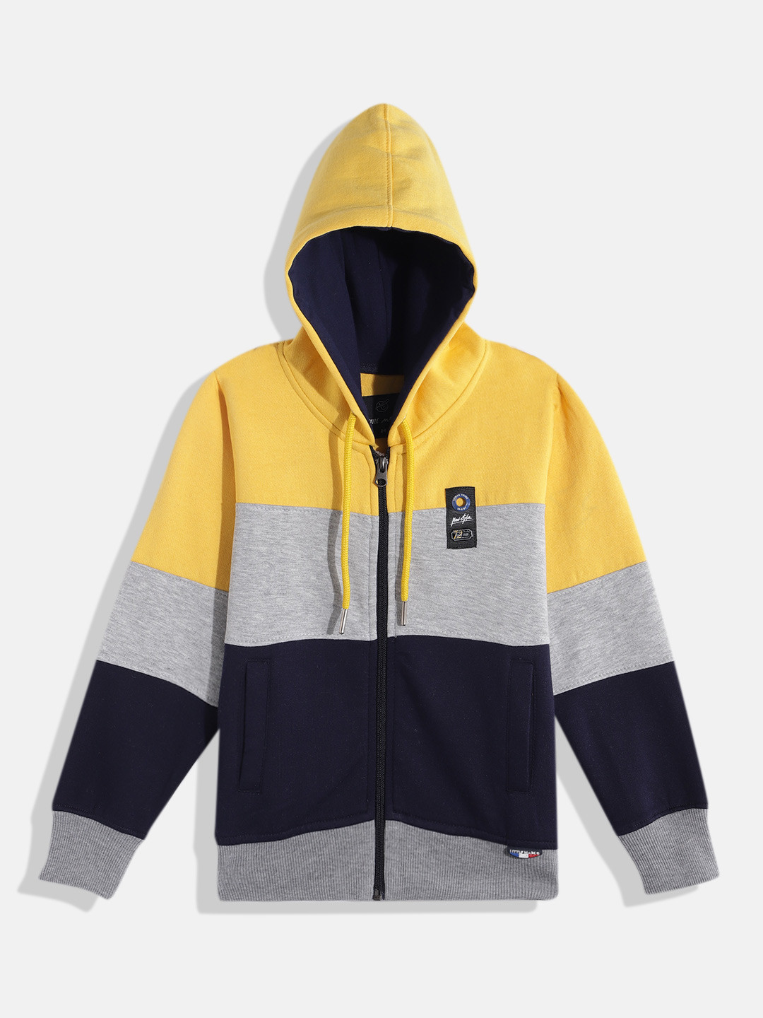 

Little Marco Boys Striped Hooded Sweatshirt, Yellow