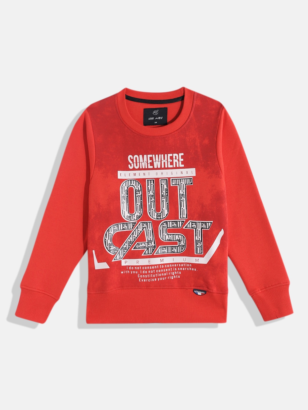 

Little Marco Boys Typography Printed Sweatshirt, Red