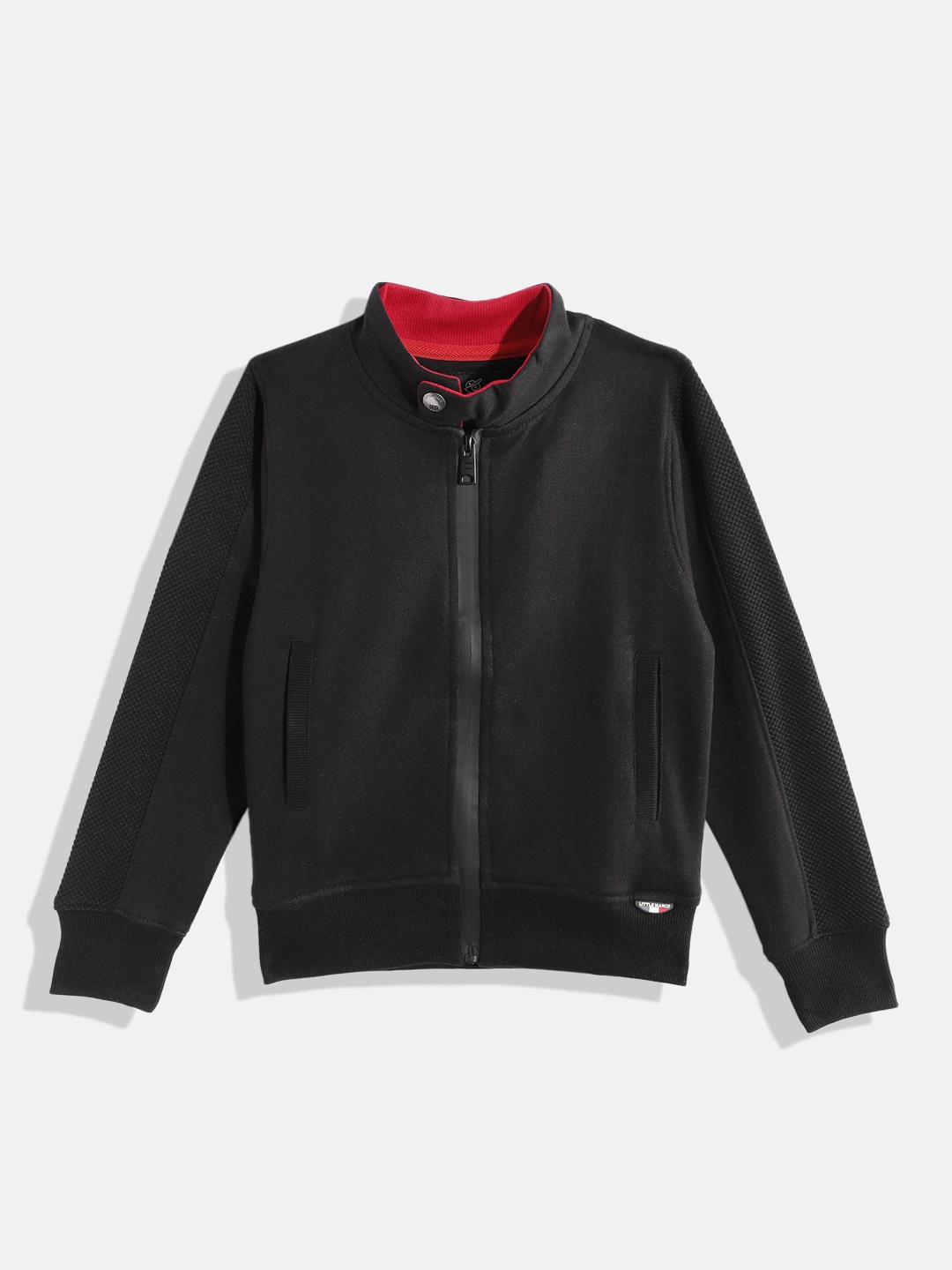

Little Marco Boys Stand Collar Sweatshirt, Black