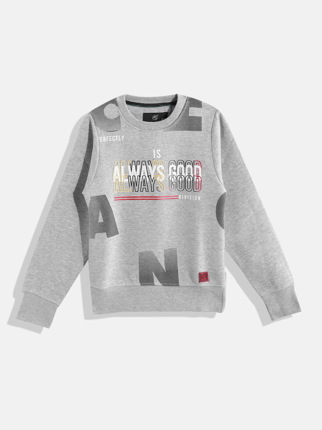 

Little Marco Boys Typography Printed Sweatshirt, Grey
