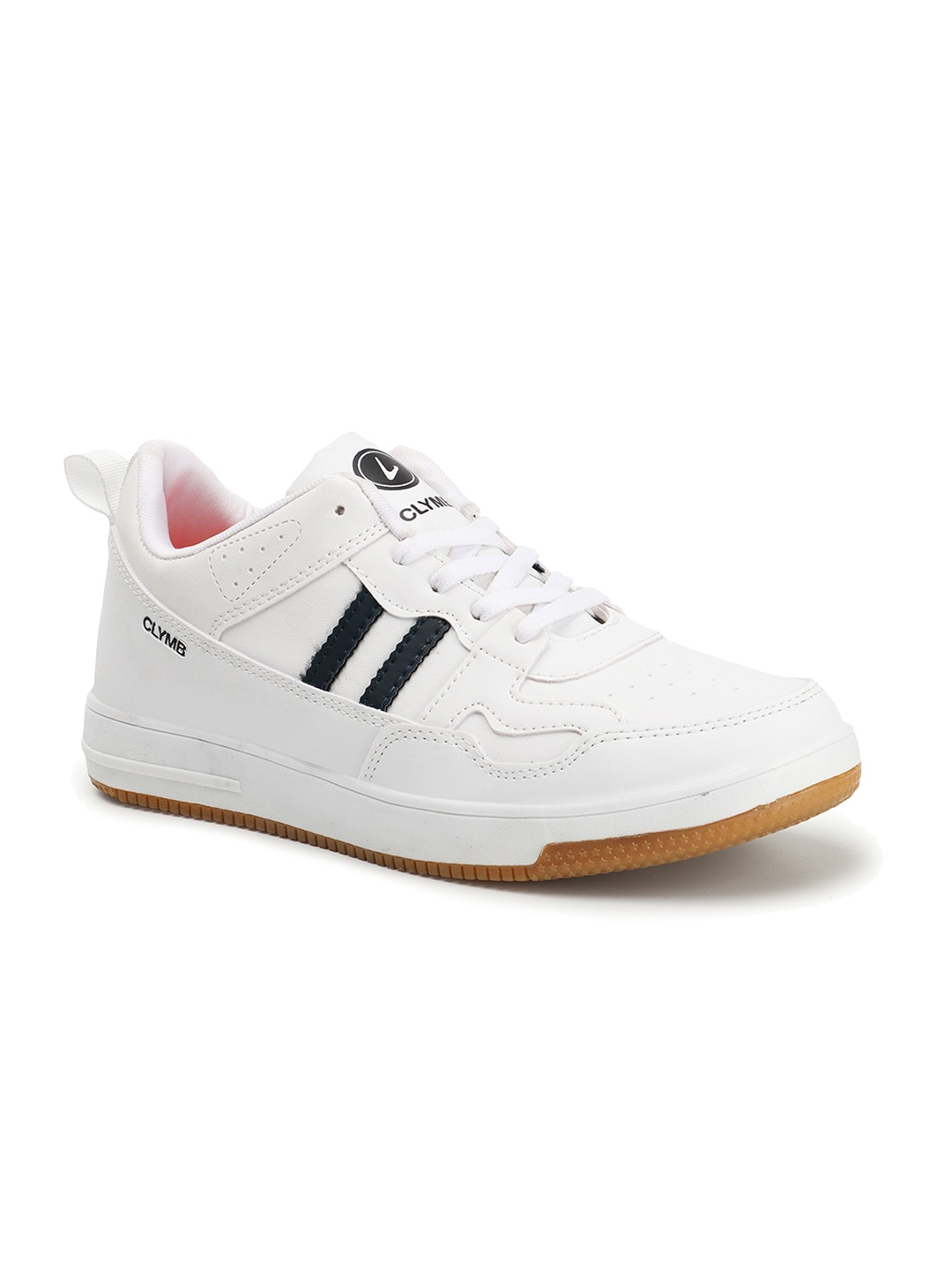 

CLYMB Men Striped Memory Foam Lightweight Sneakers, White