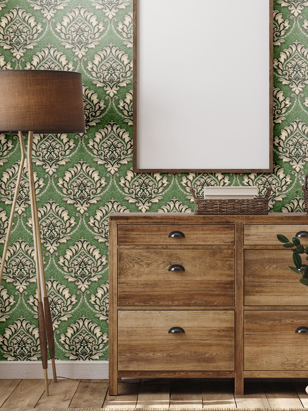 

Asian Paints Ethnic Motifs Printed Self-Adhesive Wallpaper, Green
