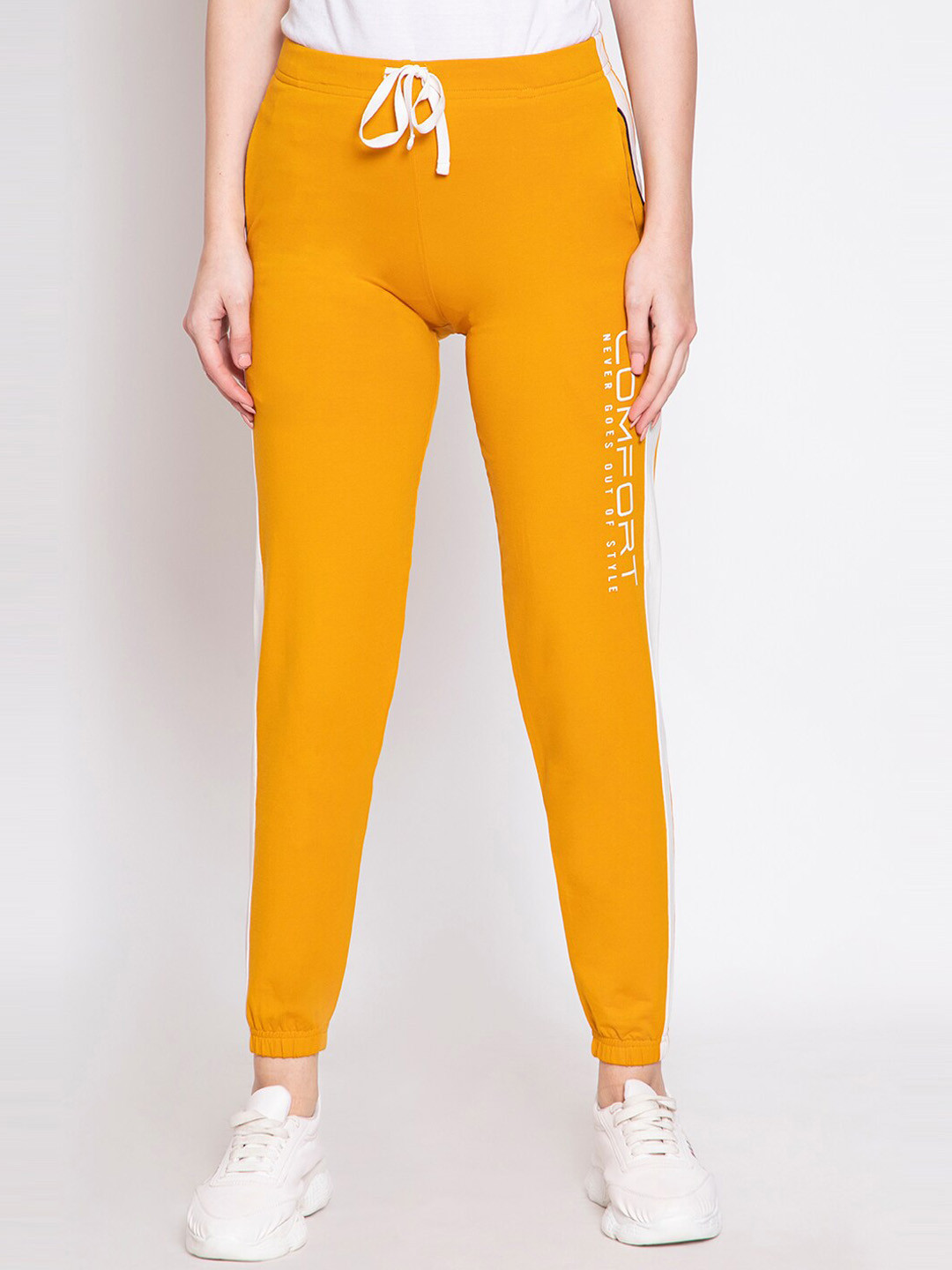 

FEMEA Mid Rise Slim Fit Joggers, Yellow