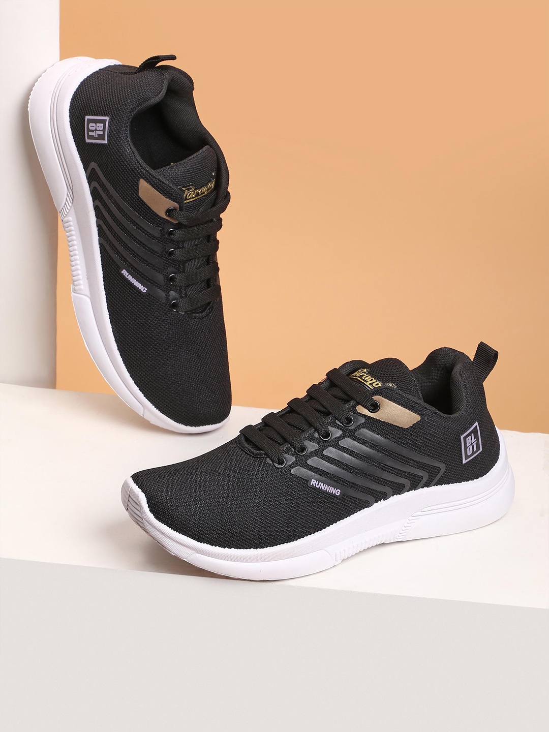 Paragon Men Lace-Up Walking Shoes, Black
