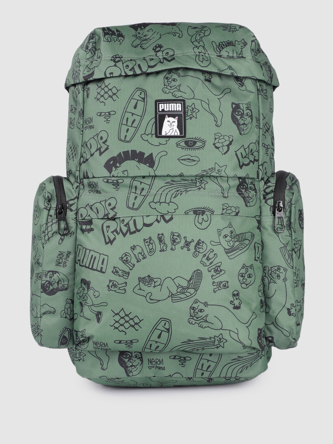 

Puma x RIPNDIP Men Graphic Printed Backpack, Green