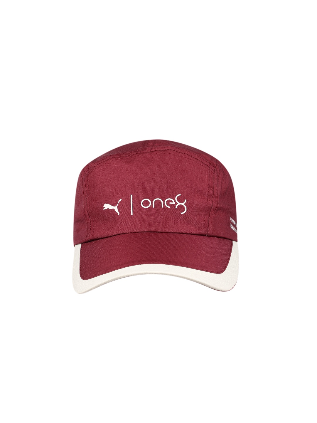 Puma Unisex 5 Panel Brand Logo Printed Baseball Cap, Maroon