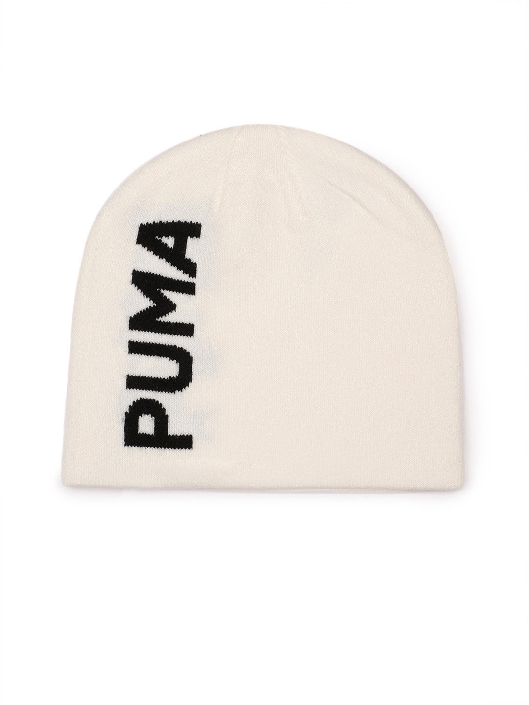 

Puma Unisex Brand Logo Print Essential Classic Cuffless Knitted Beanie, White