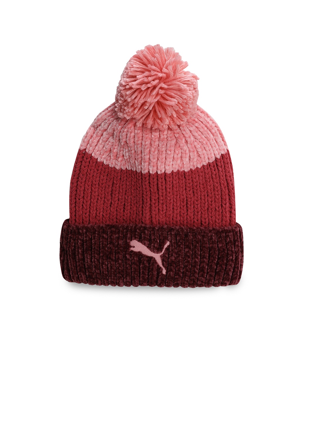 

Puma Women Colourblocked Pom Pom Beanie, Pink