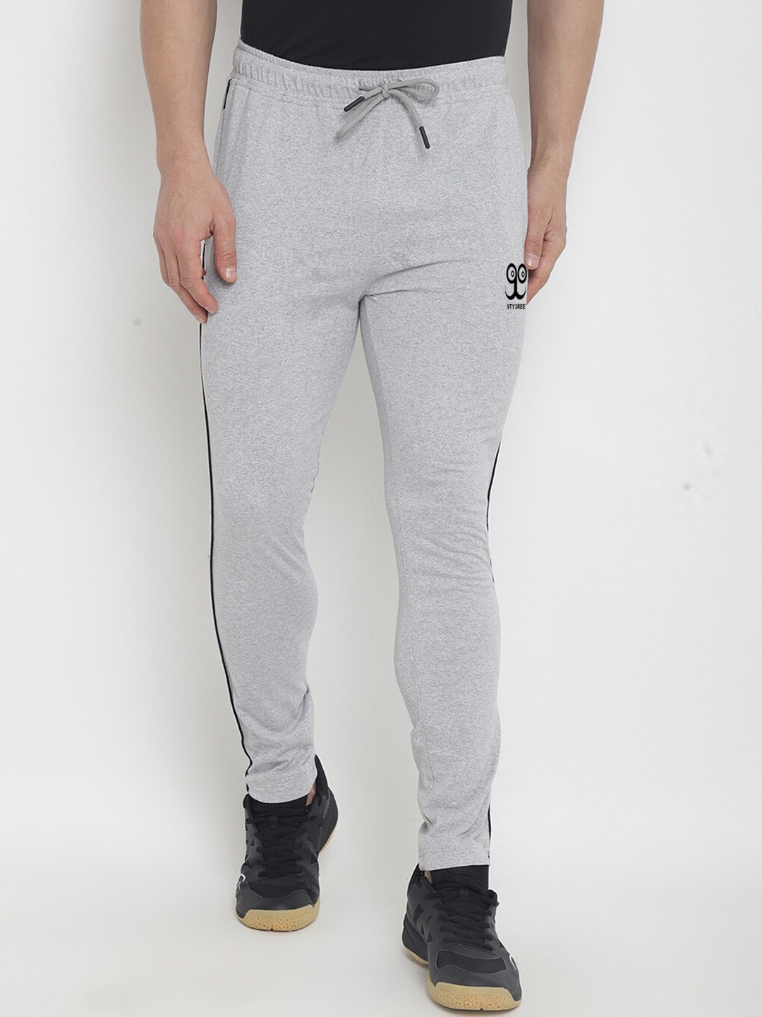 

9ty3ree Men Mid-Rise Sports Track Pants, Grey