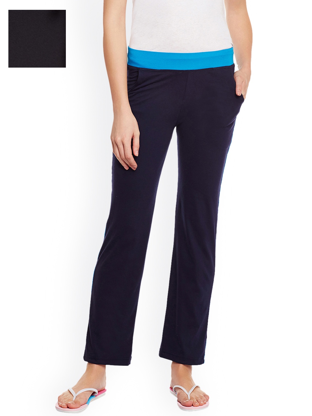 

VIMAL JONNEY Women Pack of 2 Lounge Pants F6BLACK-F3NAVY-02, Black