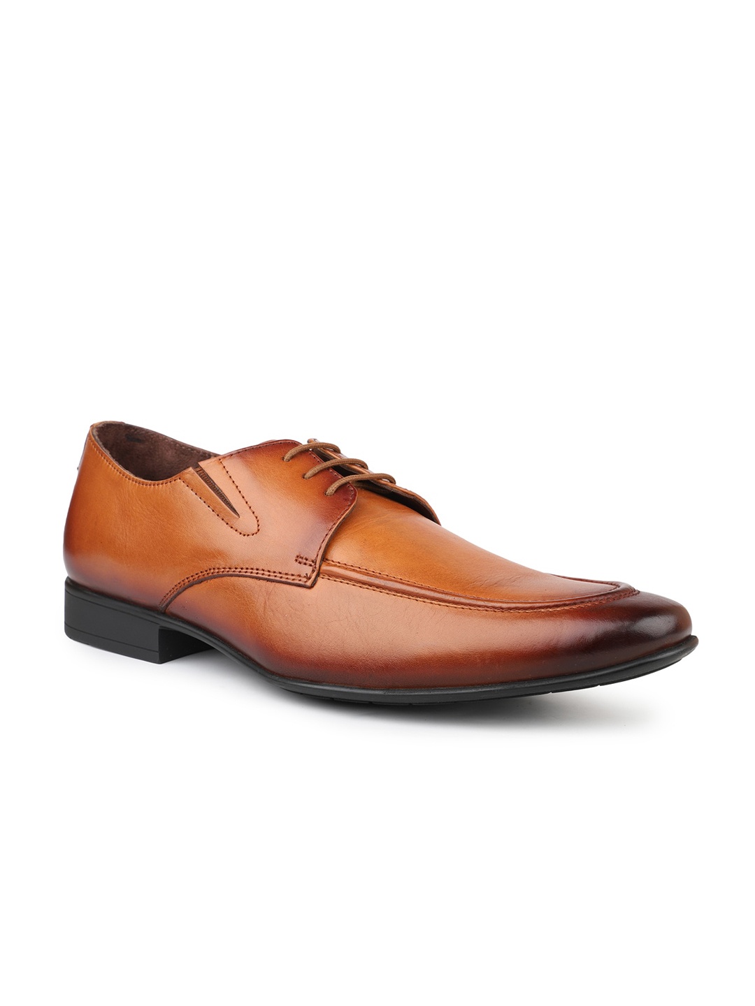 PRIVO Men Leather Lace-Up Formal Derbys, Tan