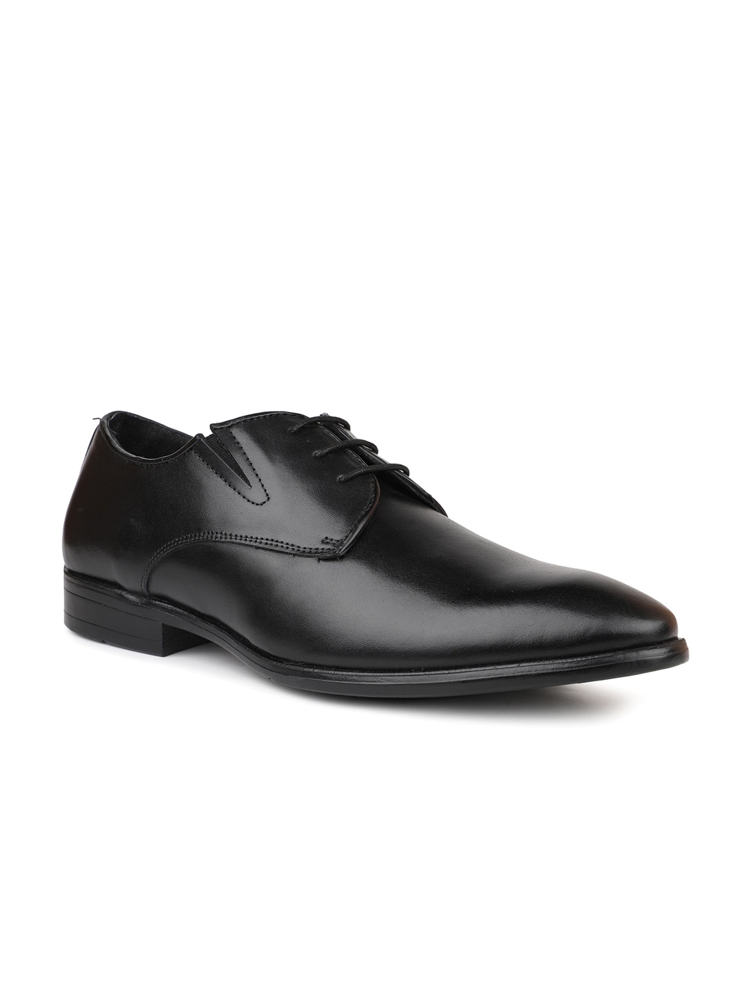 

PRIVO Men Leather Lace-Up Formal Derbys, Black