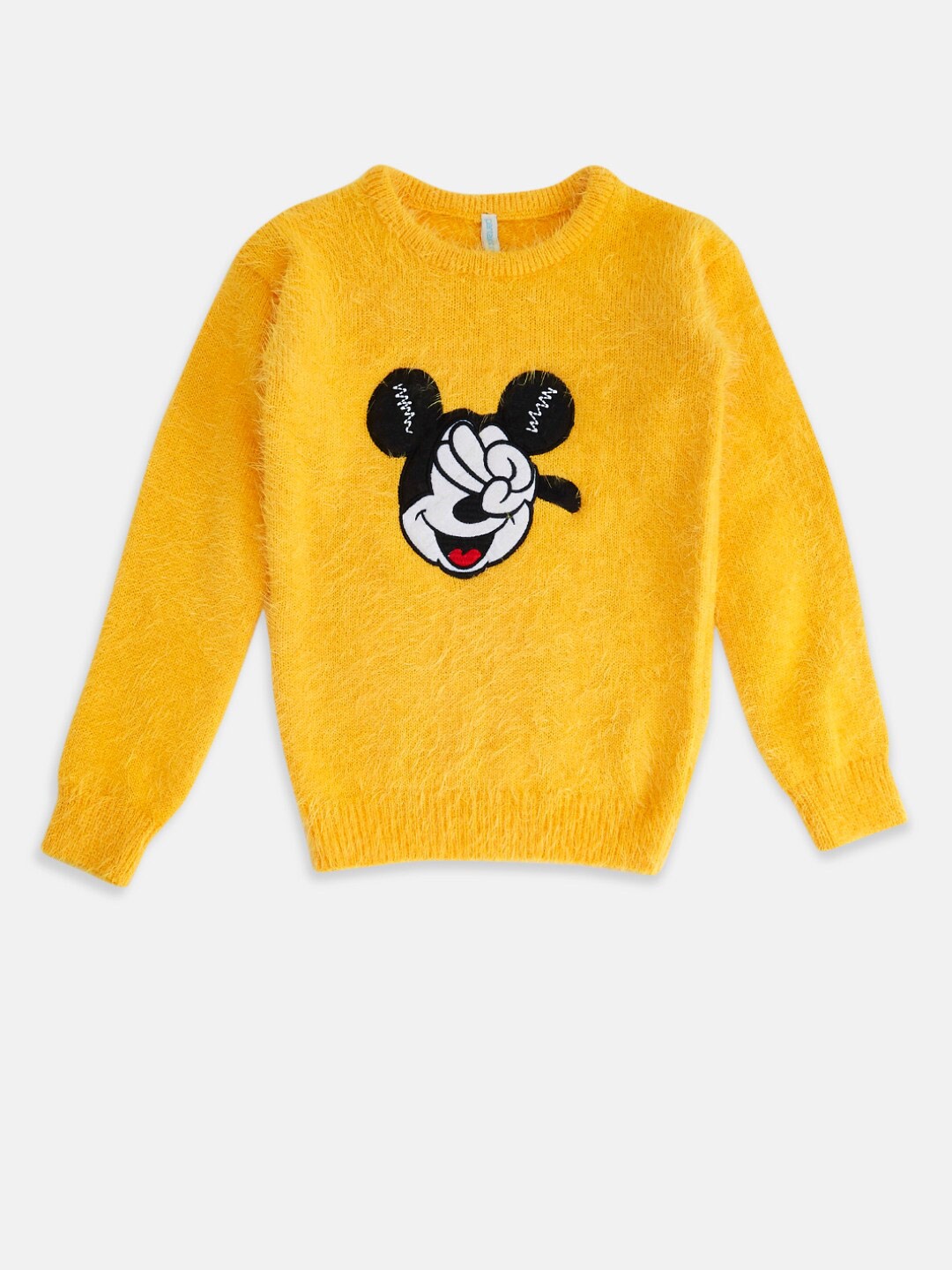 

Pantaloons Junior Girls Mickey Mouse Printed Cotton Pullover, Mustard