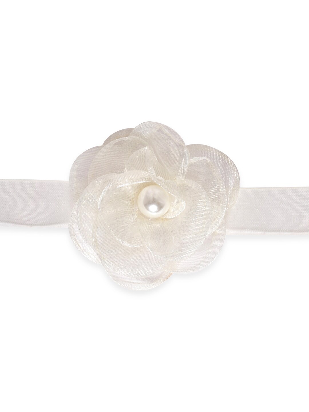 

Rubans Voguish Floral Statement Choker, White